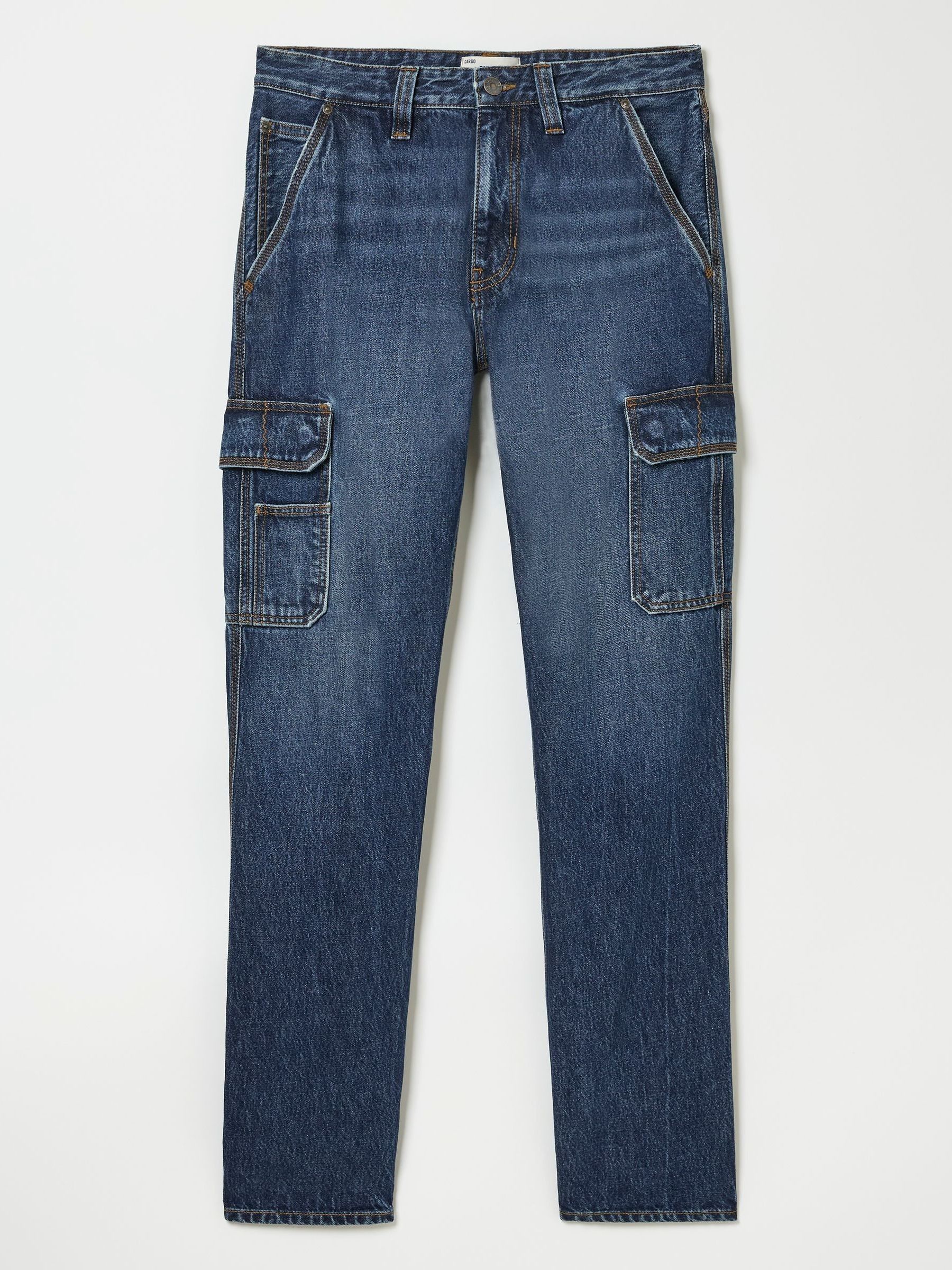 Indigo Blue Cargo Jeans - Image 6 of 6