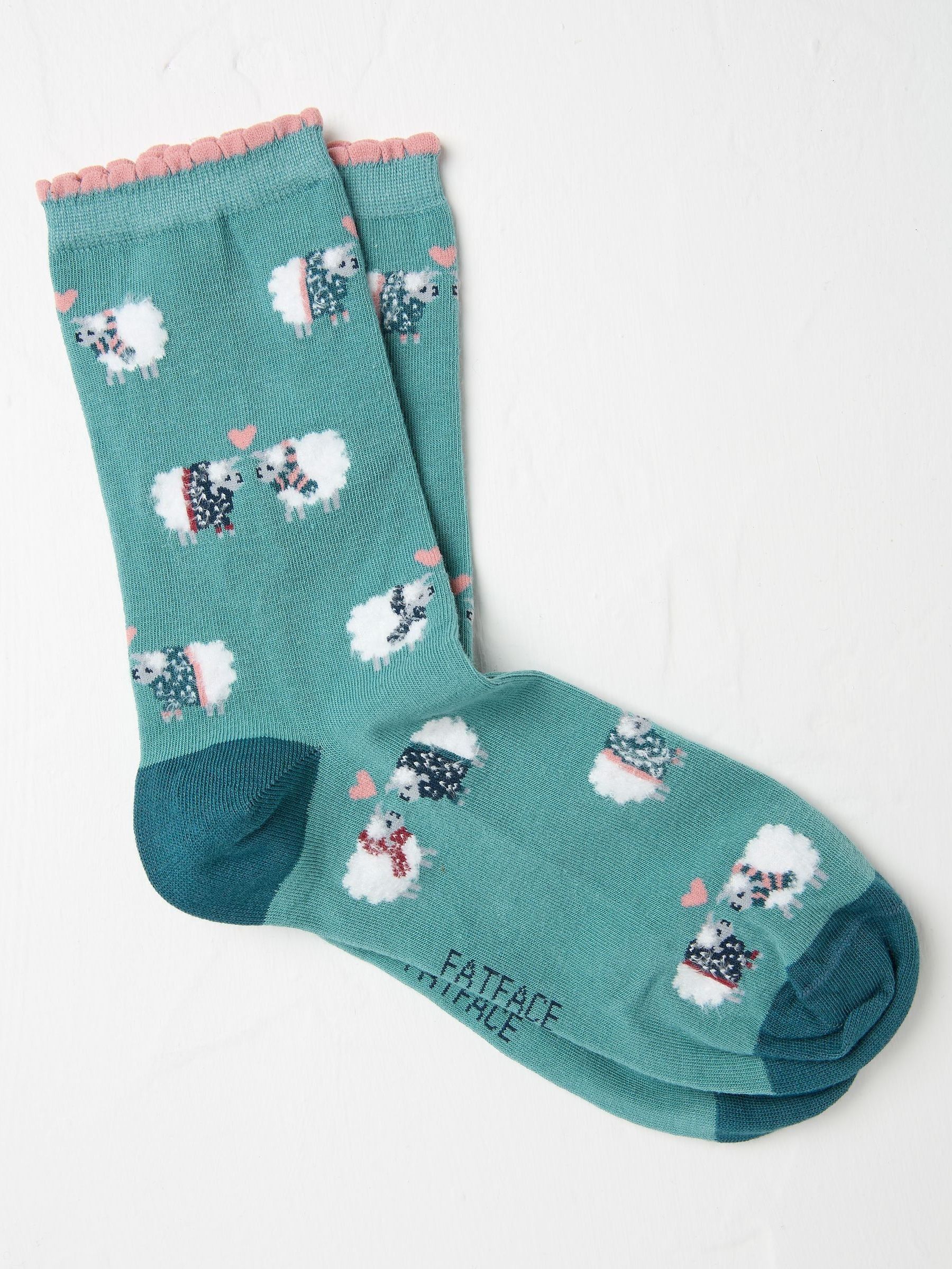 Green Sheep Womens Socks 1 Pack (size 4-7) - Image 1 of 2