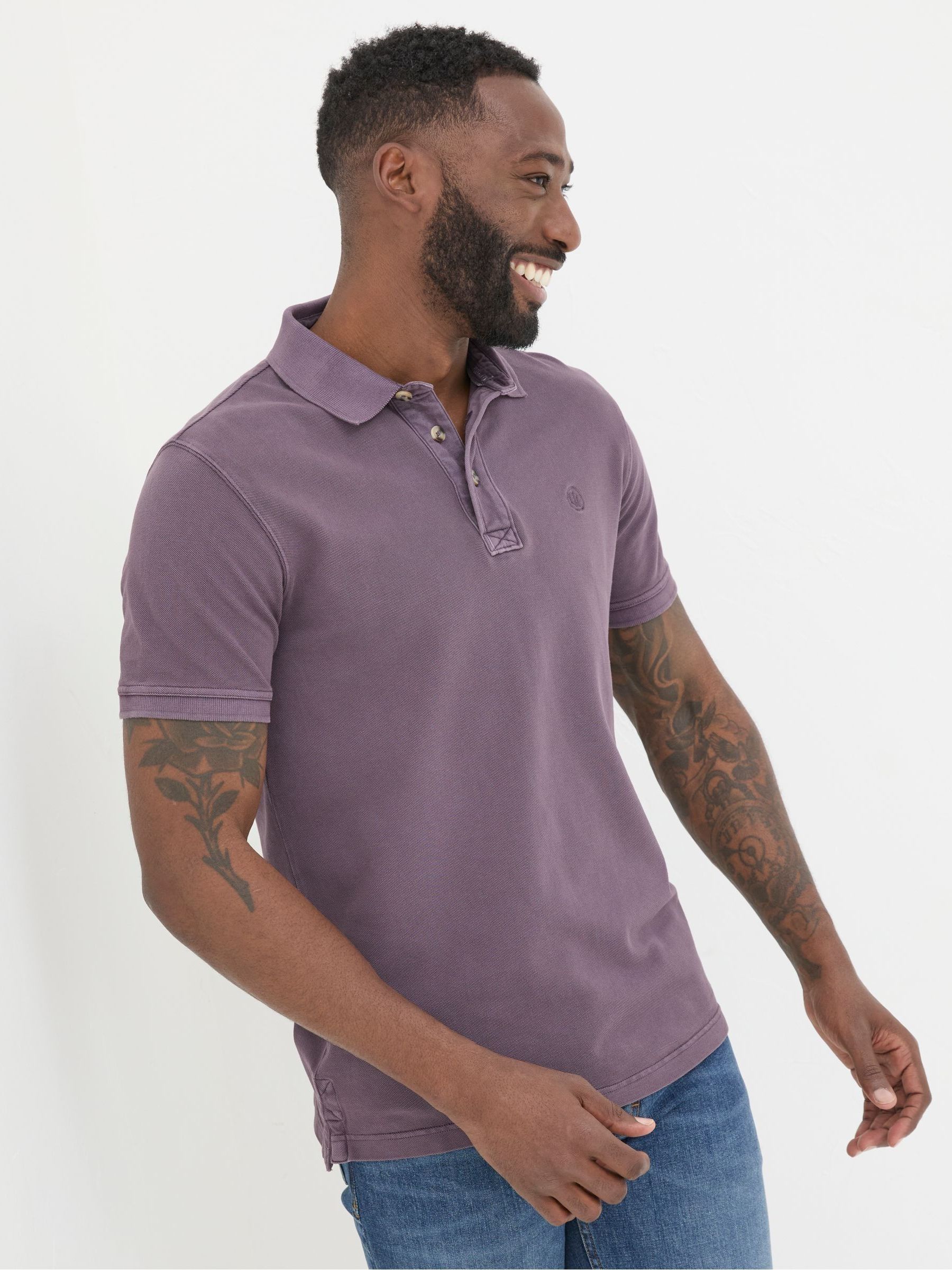 Purple Pique Polo Shirt - Image 1 of 6