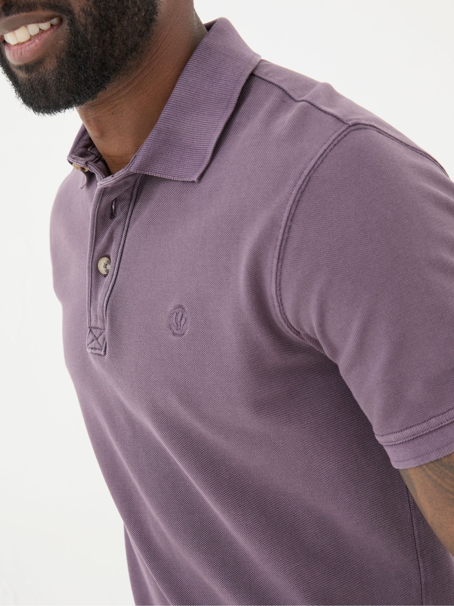 Purple Pique Polo Shirt - Image 5 of 6
