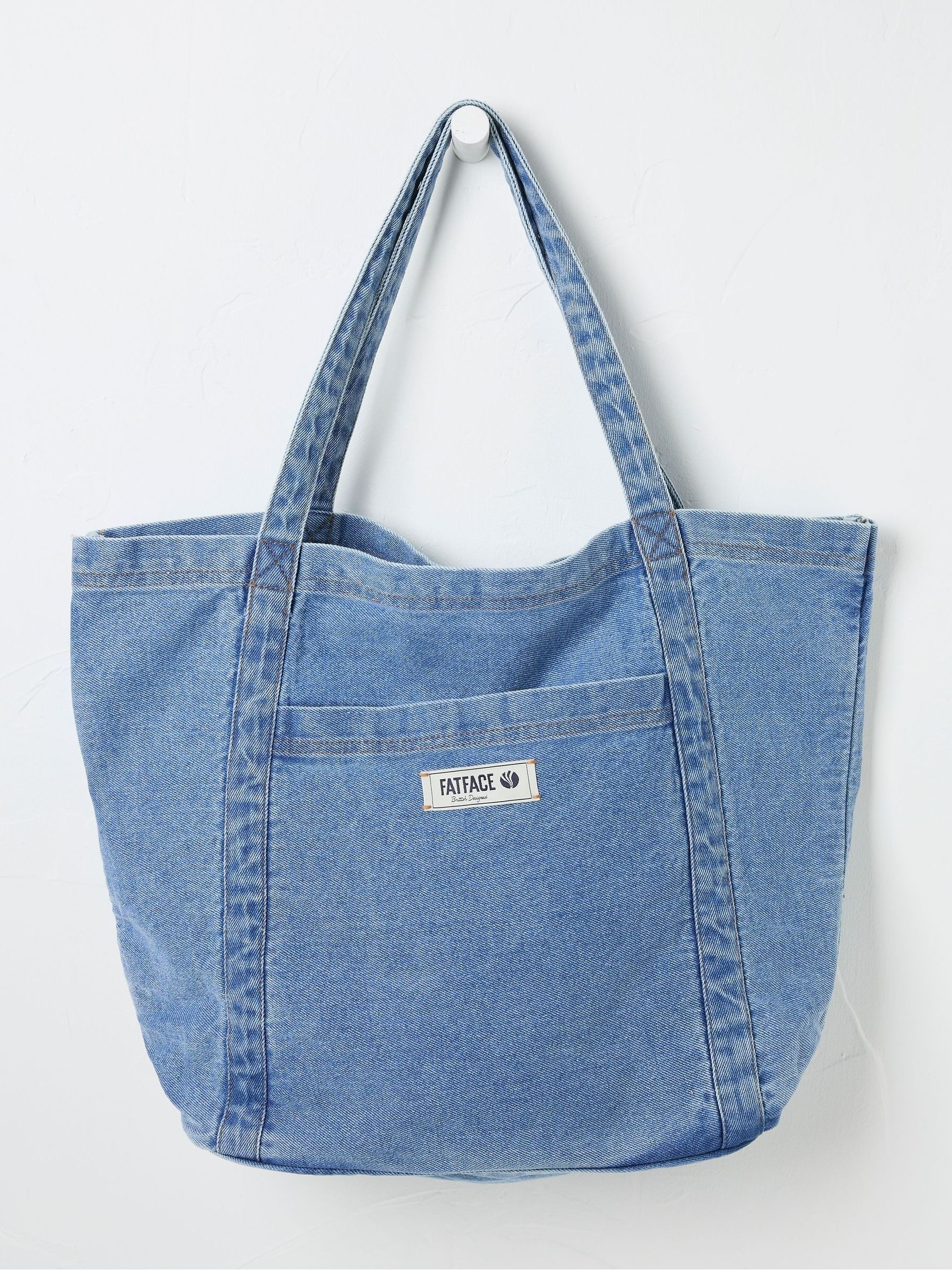 Astrid Blue Pocket 100% Cotton Tote Bag - Image 1 of 3