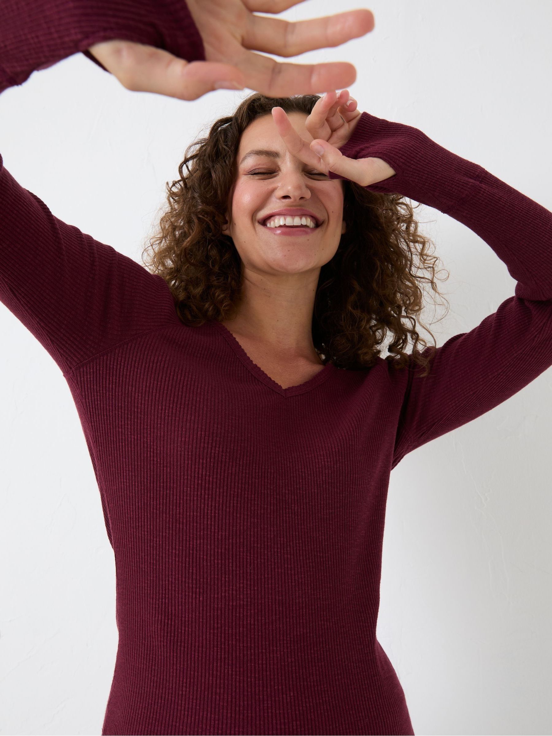 Red Cotton Rich Raven Rib Top - Image 3 of 6