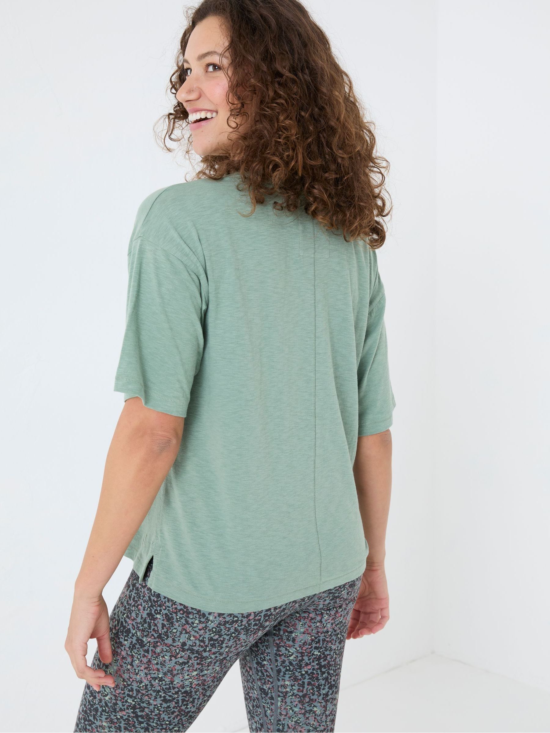 Green Cotton Blend Boxy T-Shirt - Image 3 of 5