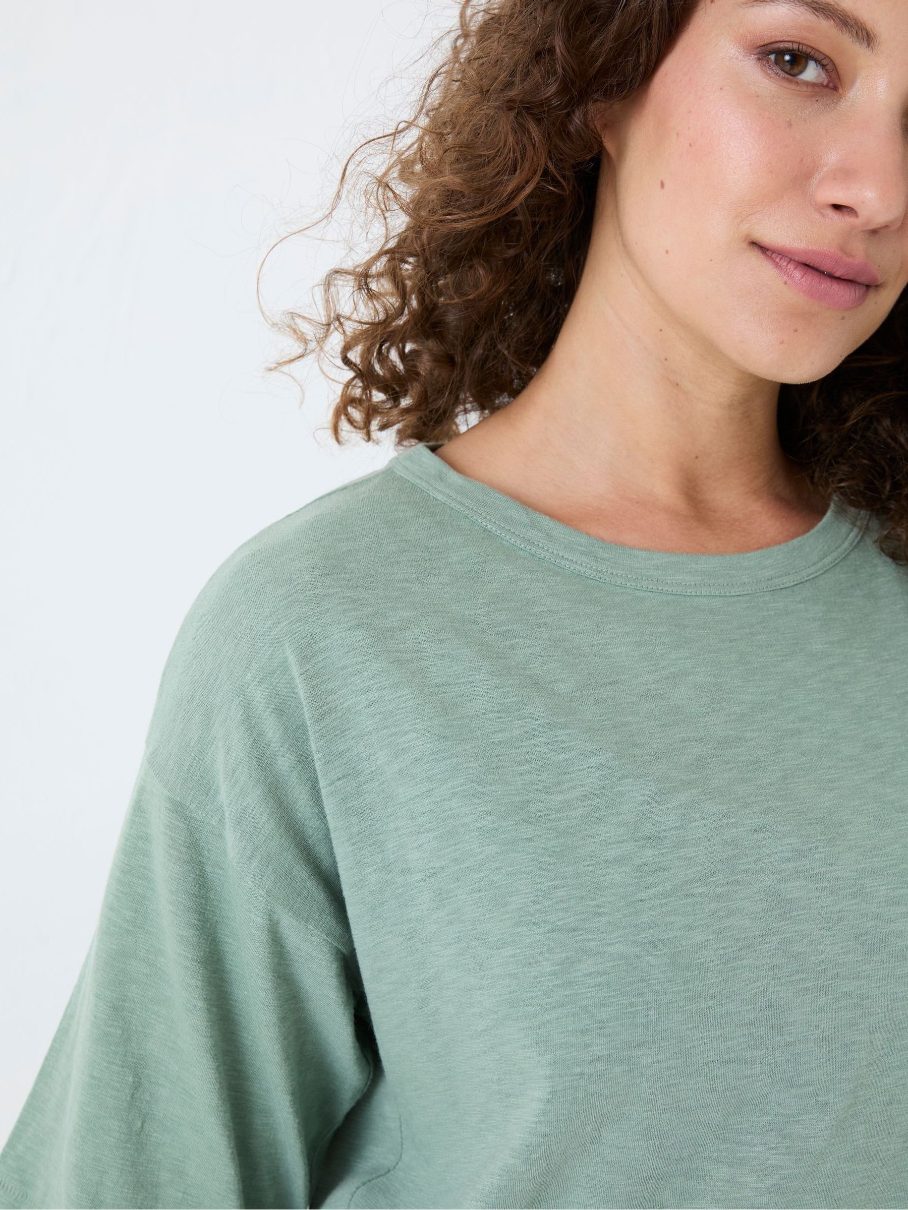 Green Cotton Blend Boxy T-Shirt - Image 4 of 5