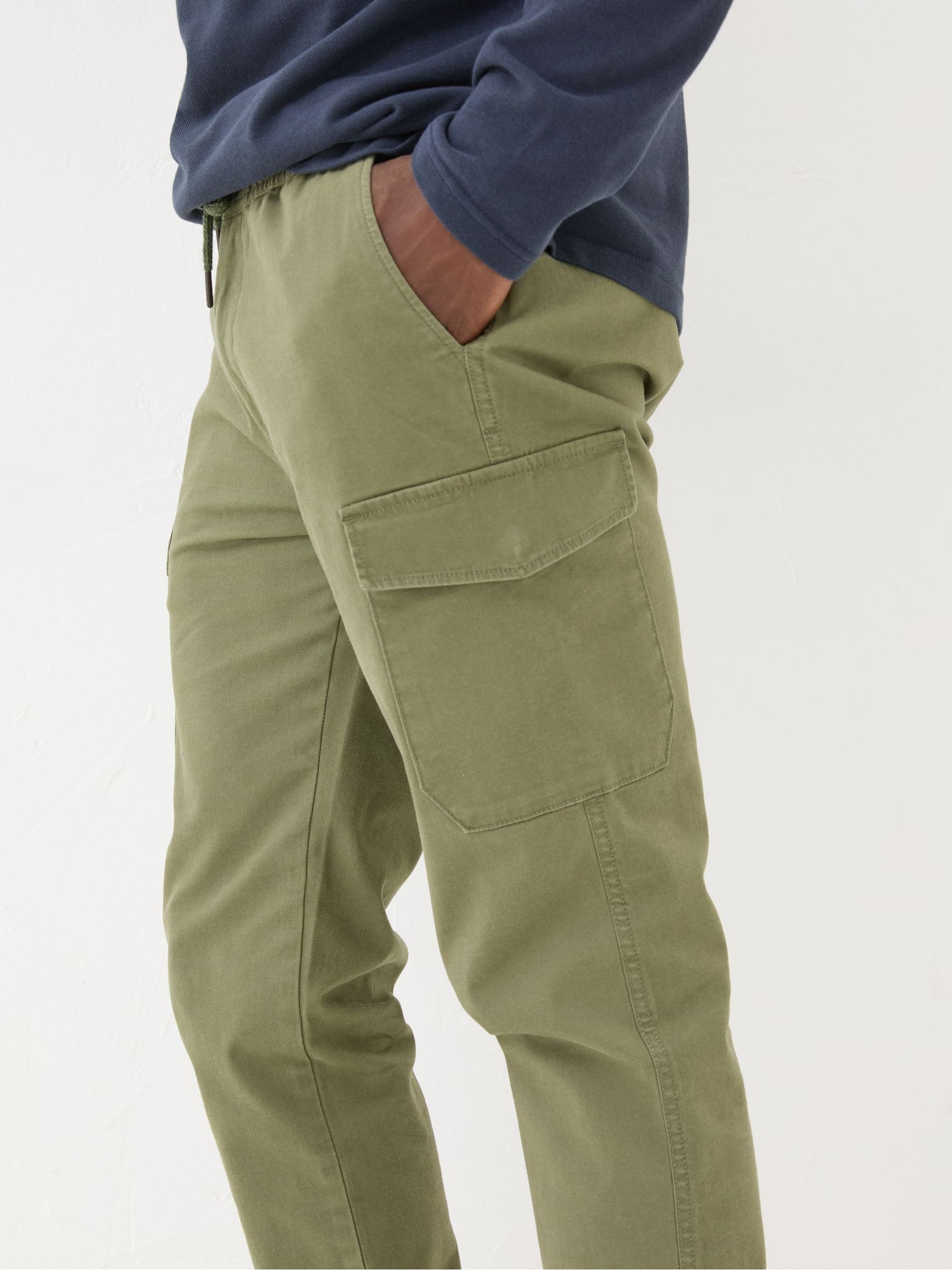 Kent Green Cuffed Cargo Trousers | FatFace