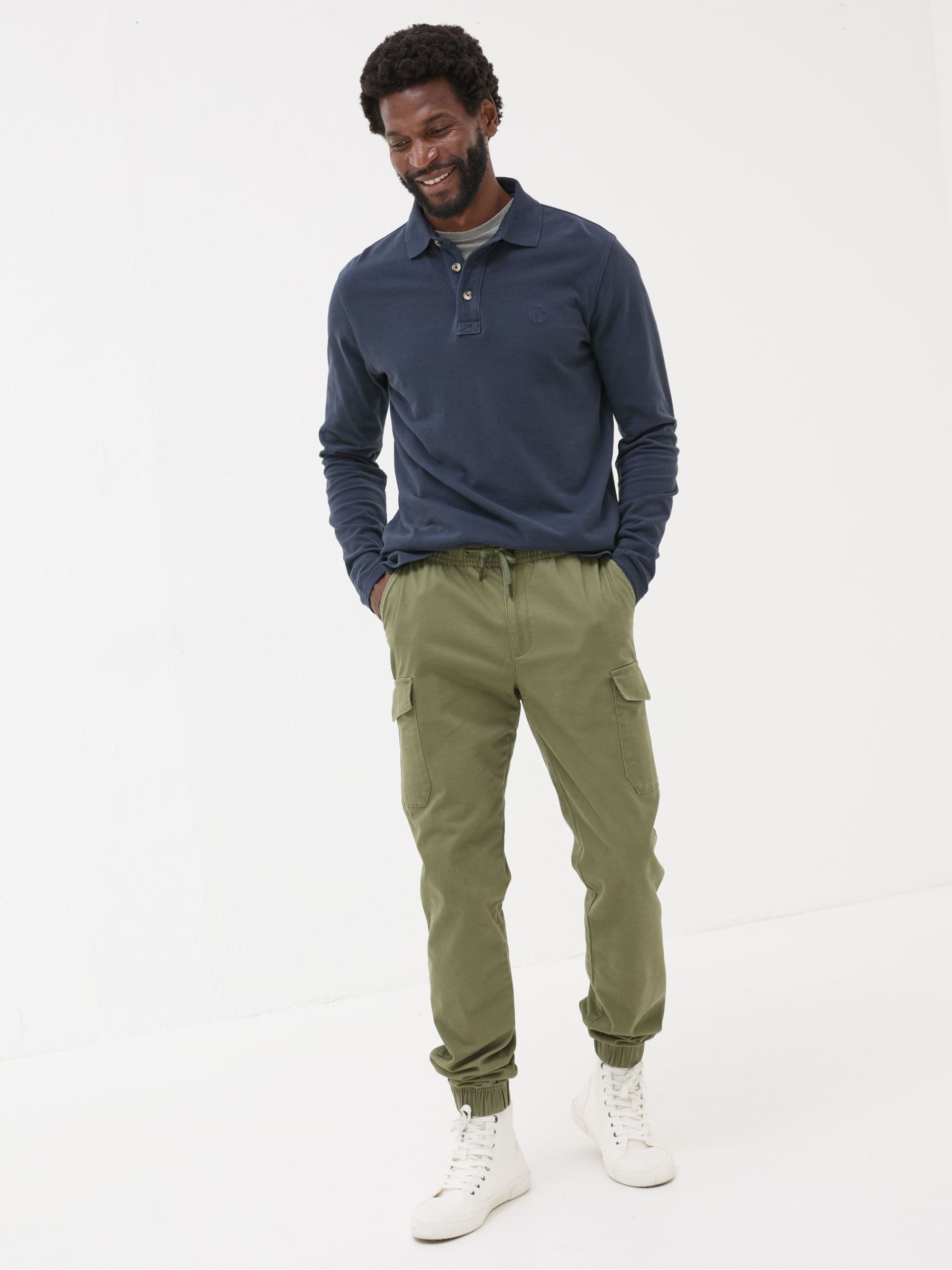 Kent Green Cuffed Cargo Trousers - Image 3 of 7