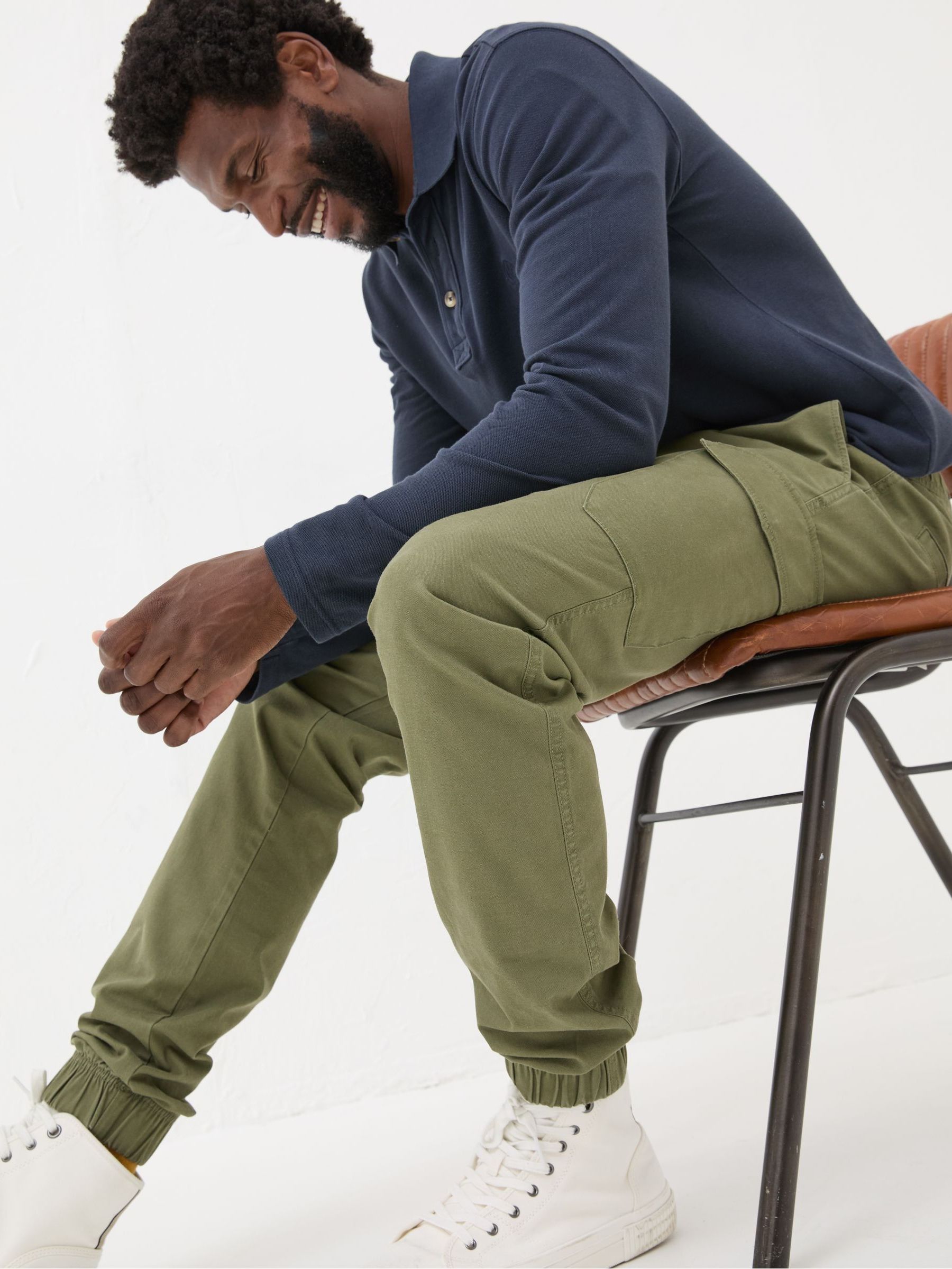 Kent Green Cuffed Cargo Trousers - Image 4 of 7