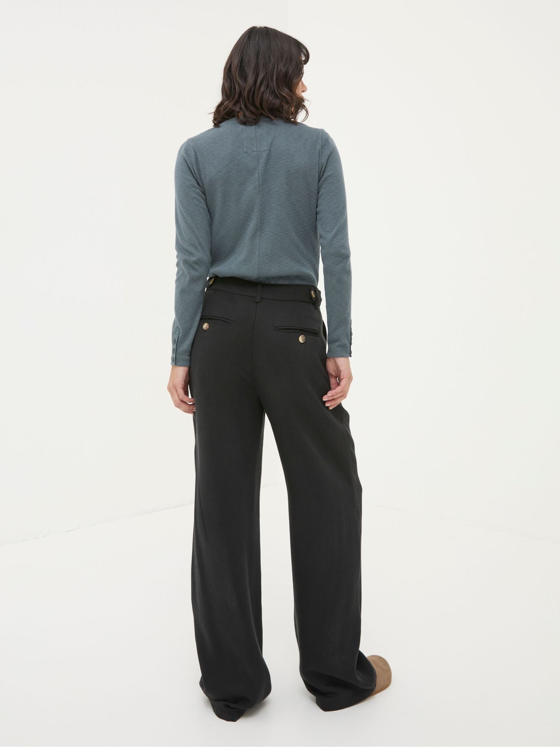 Black Ginger Wide Leg Drape Trousers - Image 2 of 6