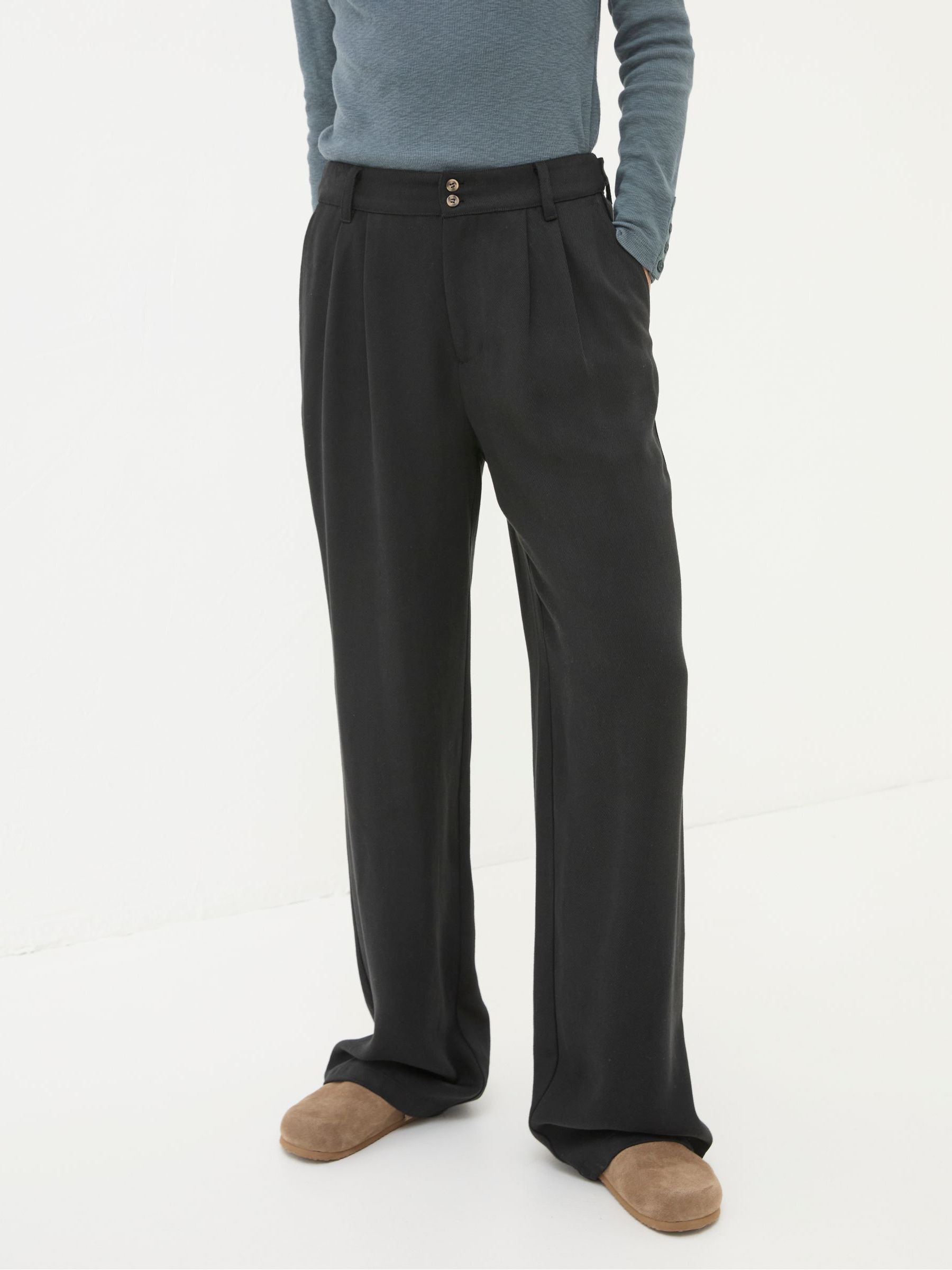 Black Ginger Wide Leg Drape Trousers - Image 3 of 6