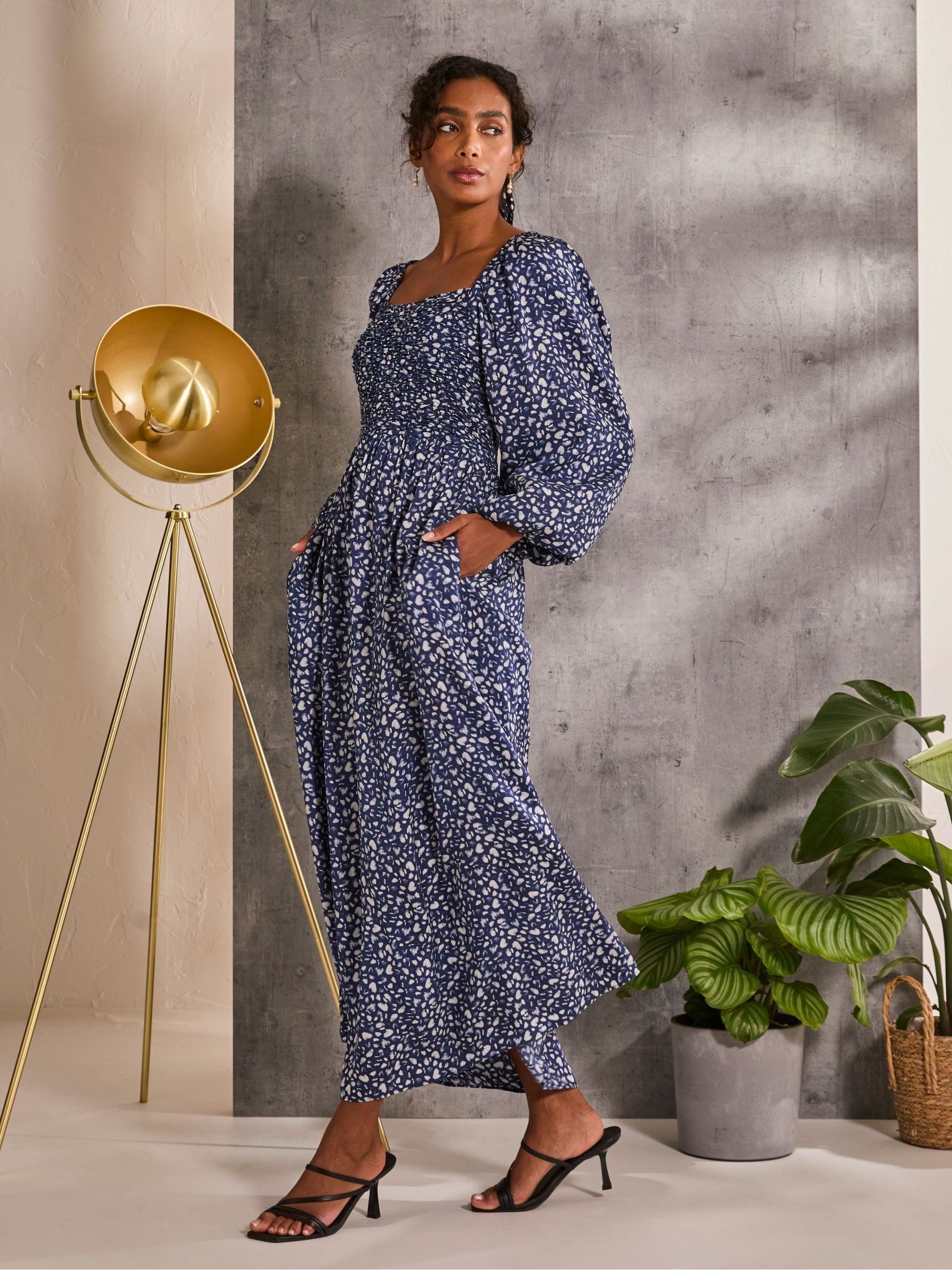Lola Blue Mark Maker Midi Dress - Image 1 of 6