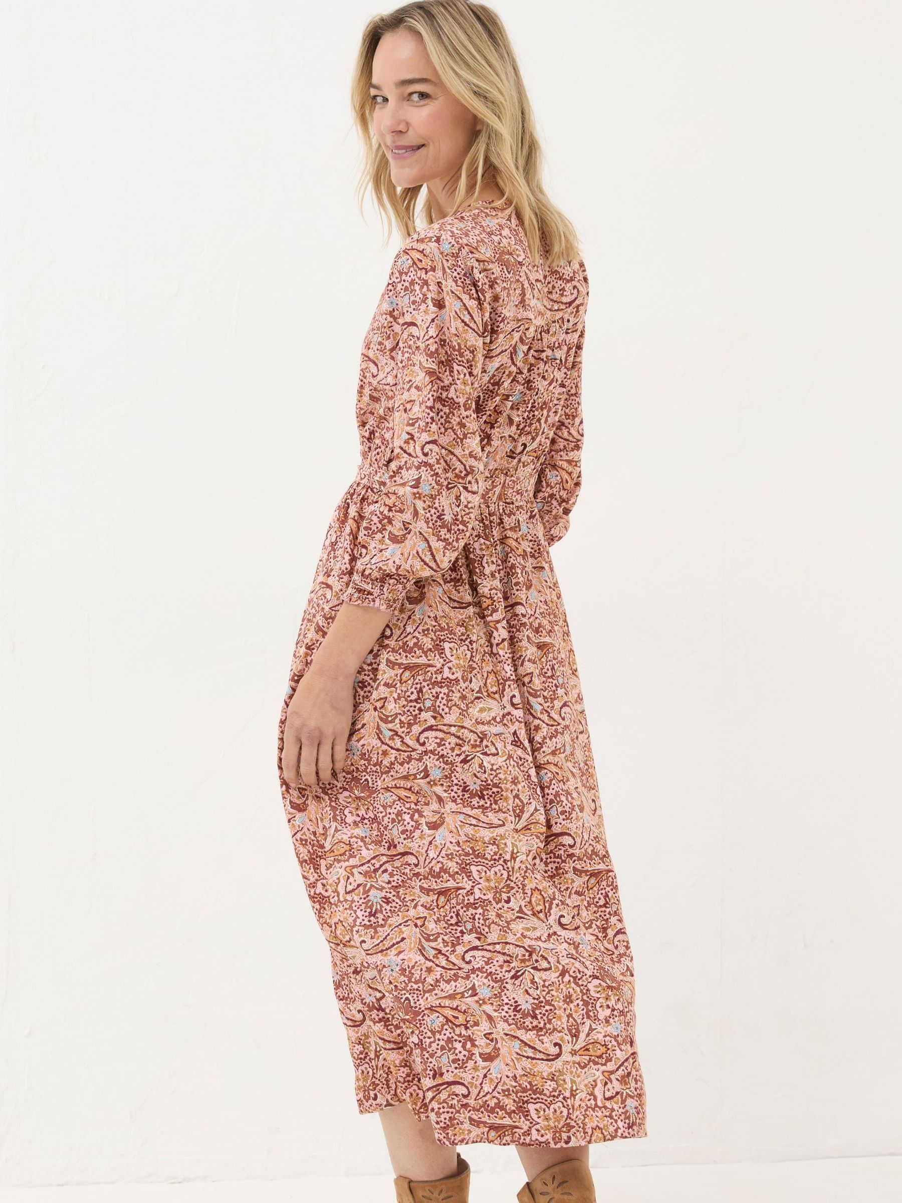 Estelle Pink Wild Paisley Midi Dress - Image 2 of 5