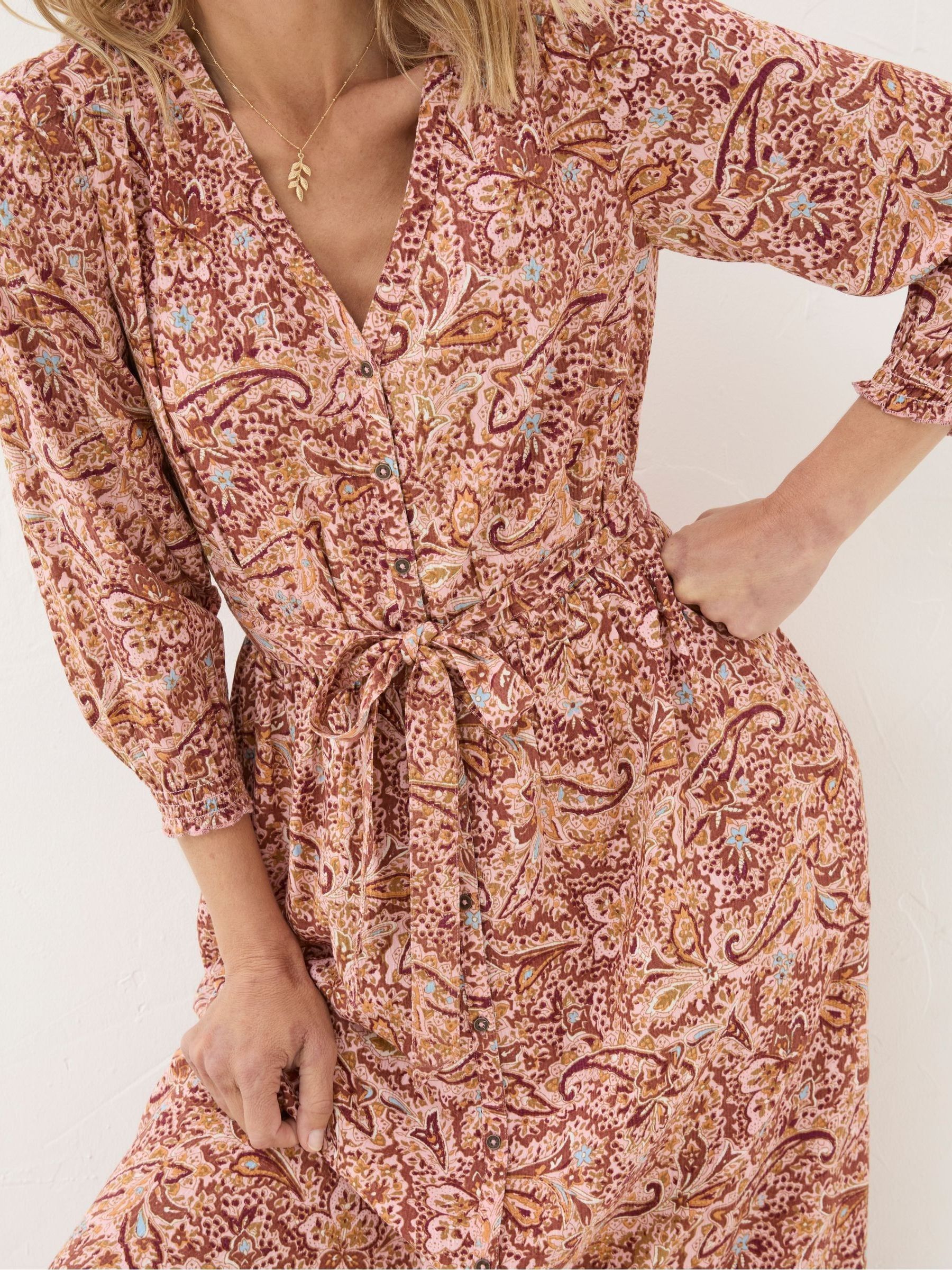 Estelle Pink Wild Paisley Midi Dress - Image 4 of 5