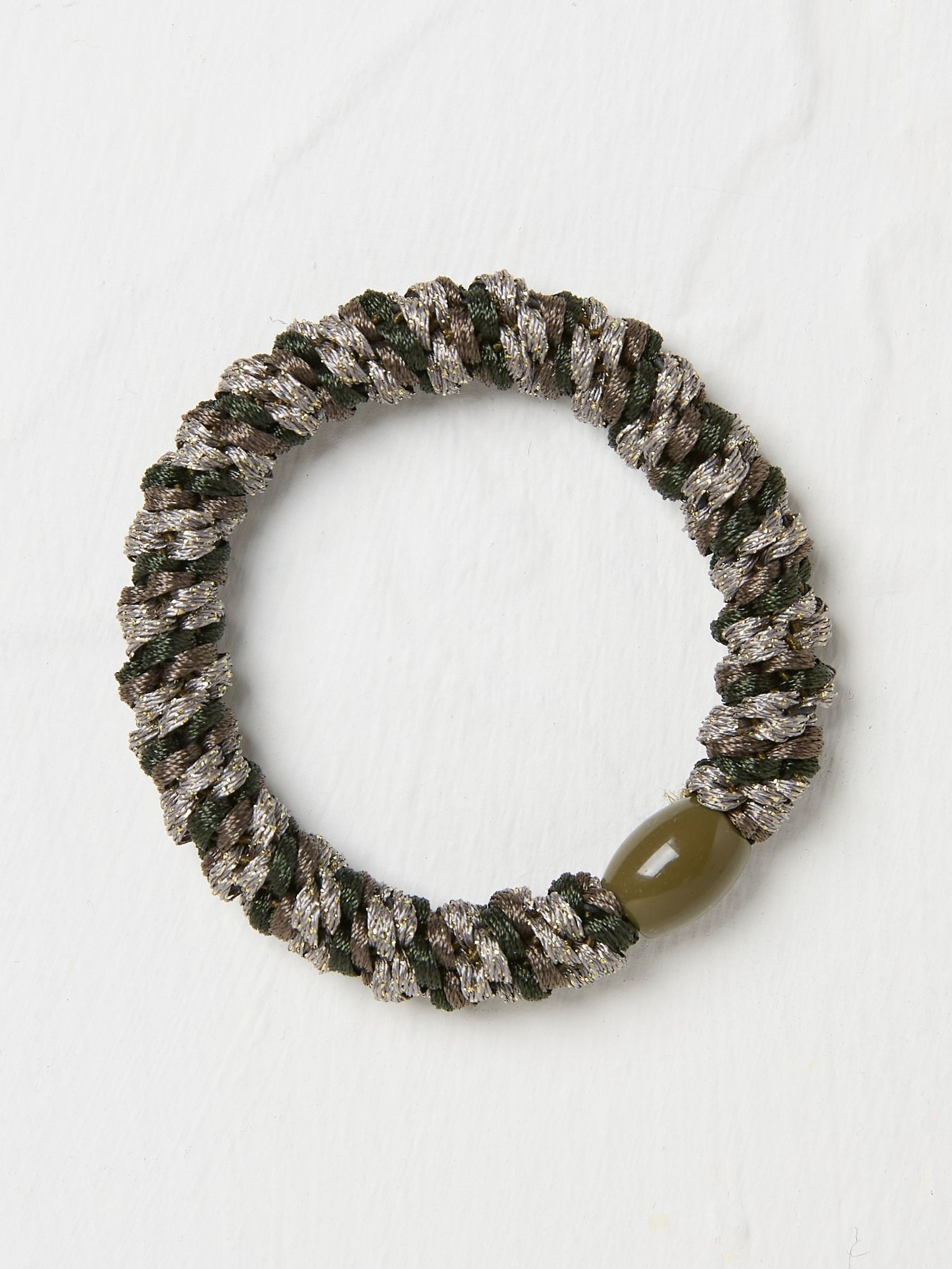 Khaki Green Twist Hair Tie - Image 1 of 2