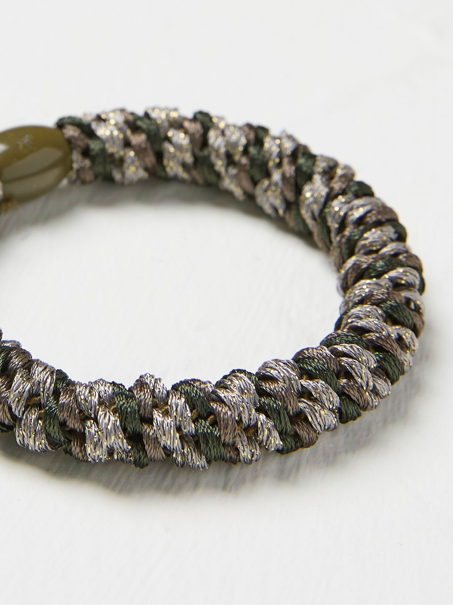 Khaki Green Twist Hair Tie - Image 2 of 2