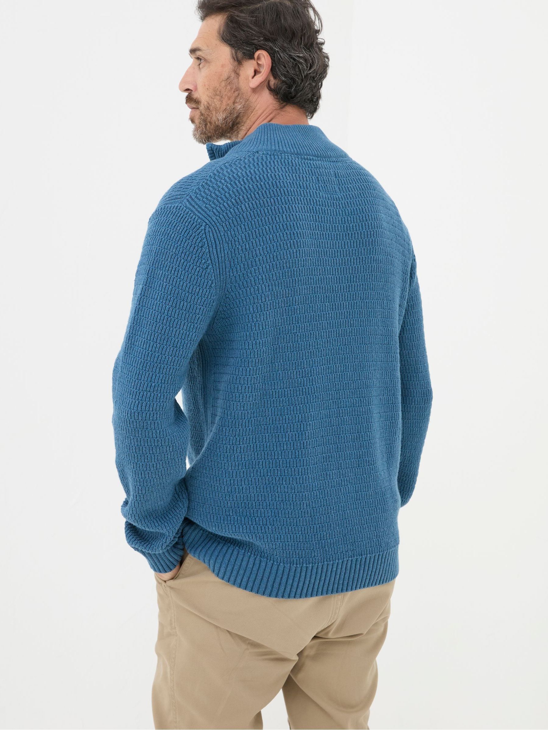 Pembrey Blue Half Neck Jumper - Image 2 of 5