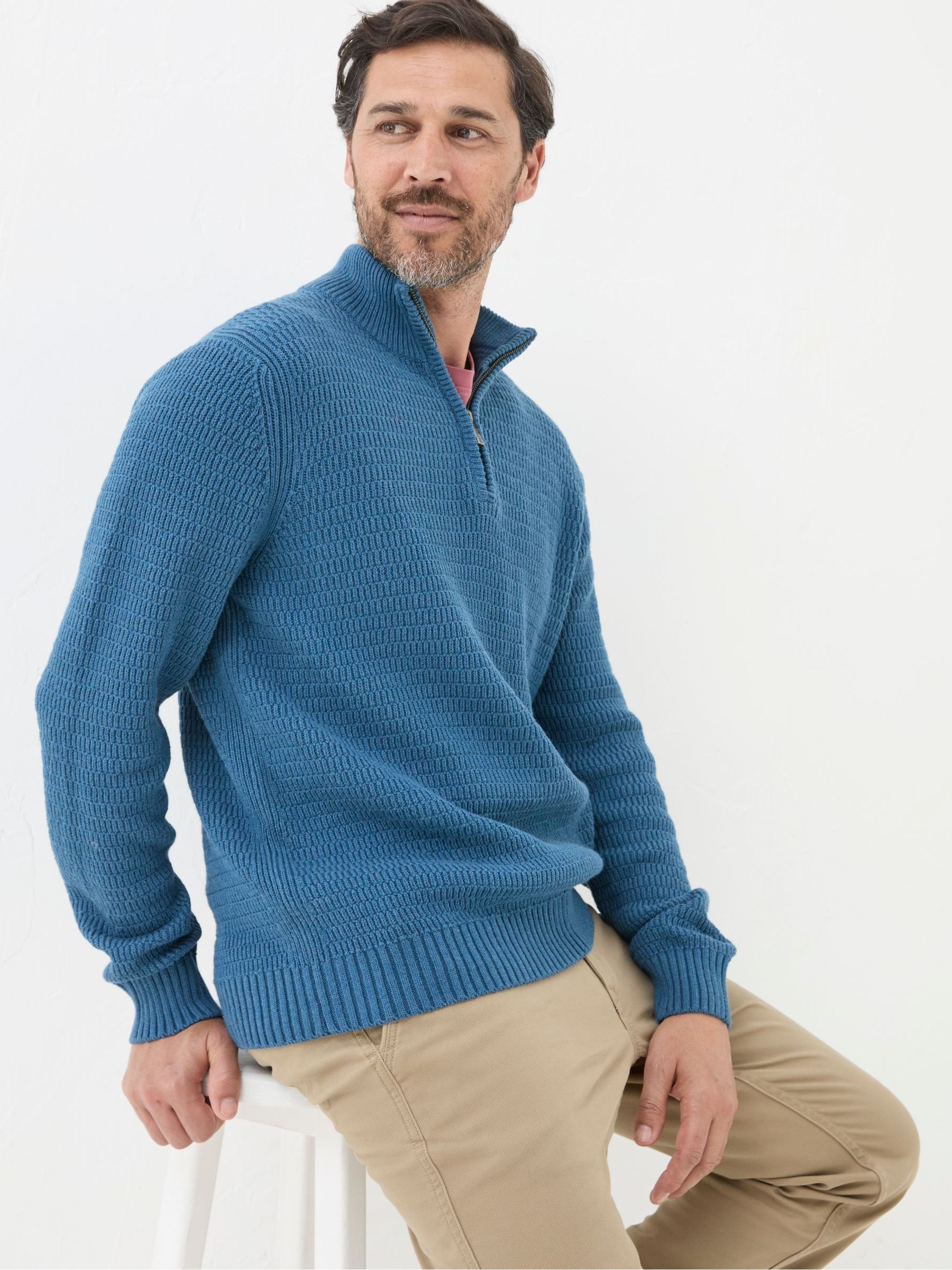 Pembrey Blue Half Neck Jumper - Image 3 of 5