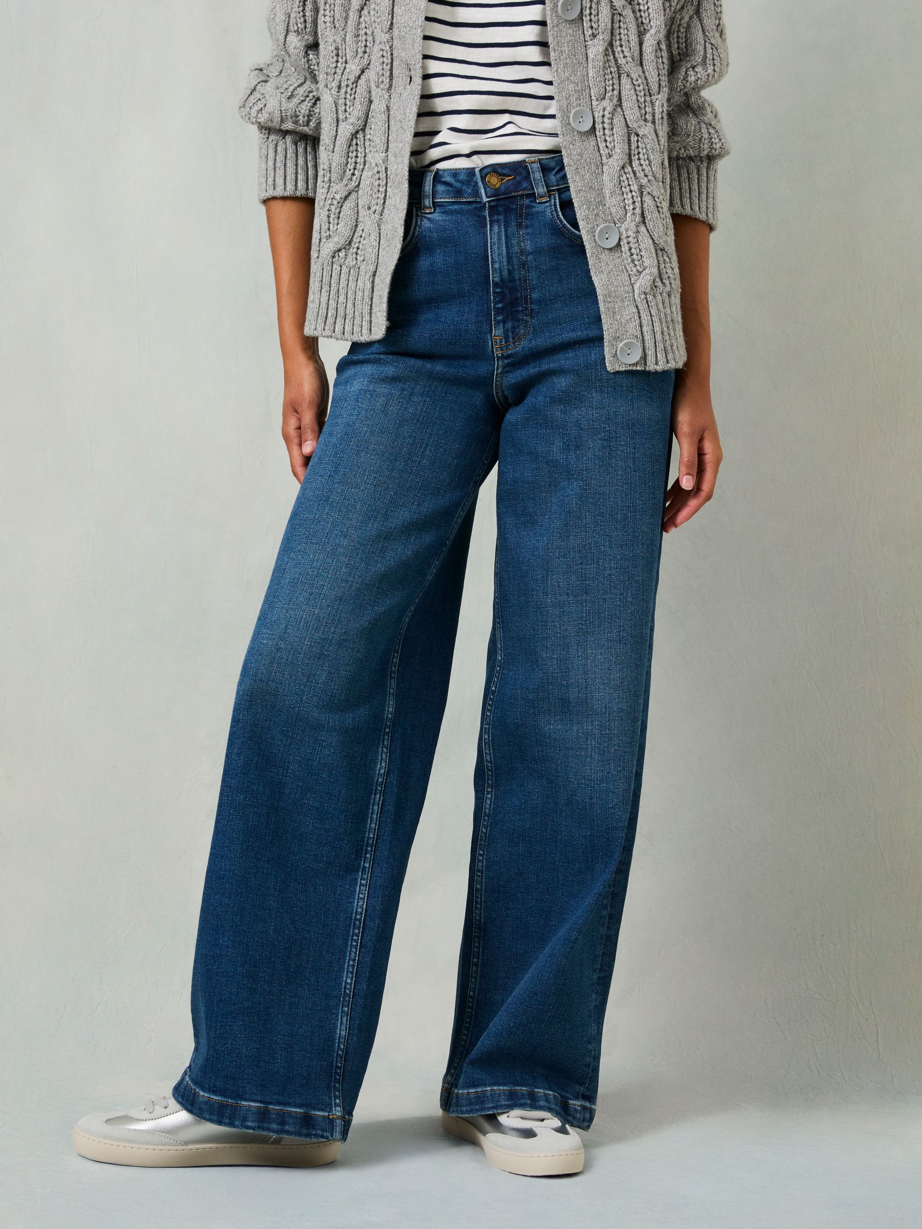 Welling Blue Denim Wide Leg Jeans | FatFace USA
