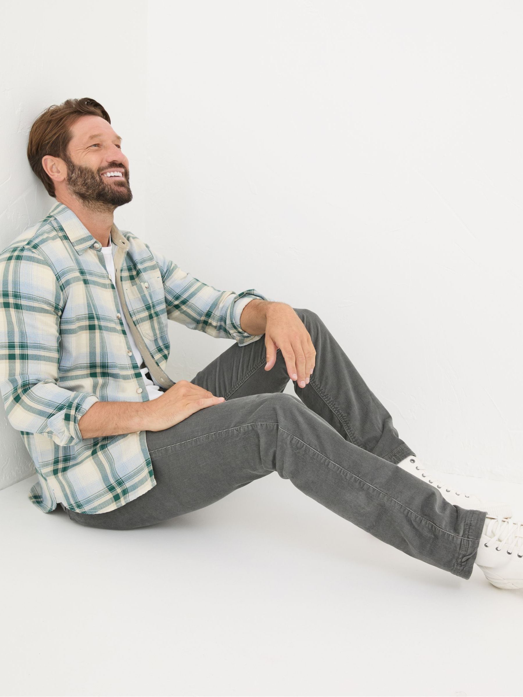 Grey Straight Cord Trousers - Image 3 of 5