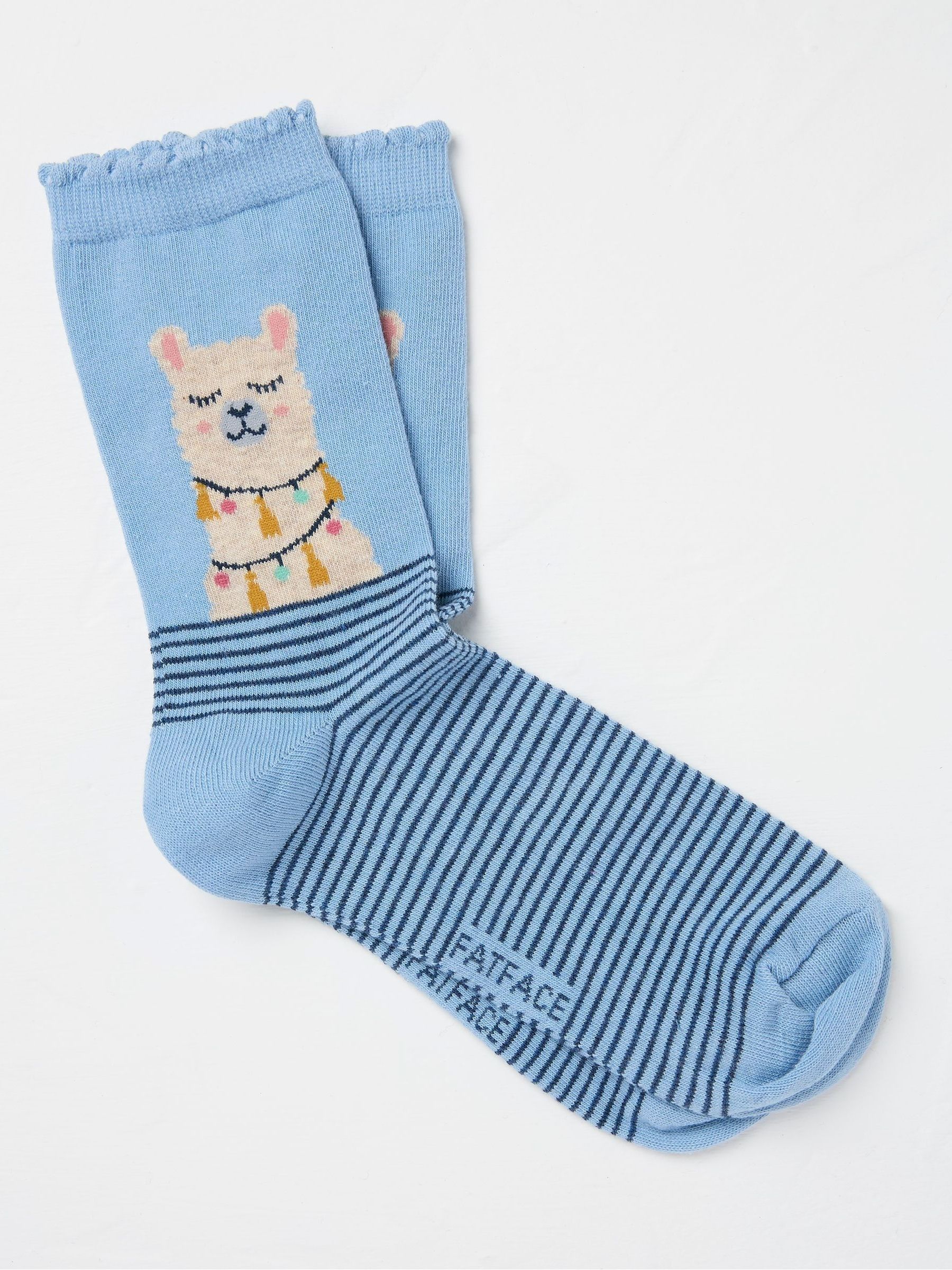 Blue Llama Womens Socks 1 Pack (size 4-7) - Image 1 of 2