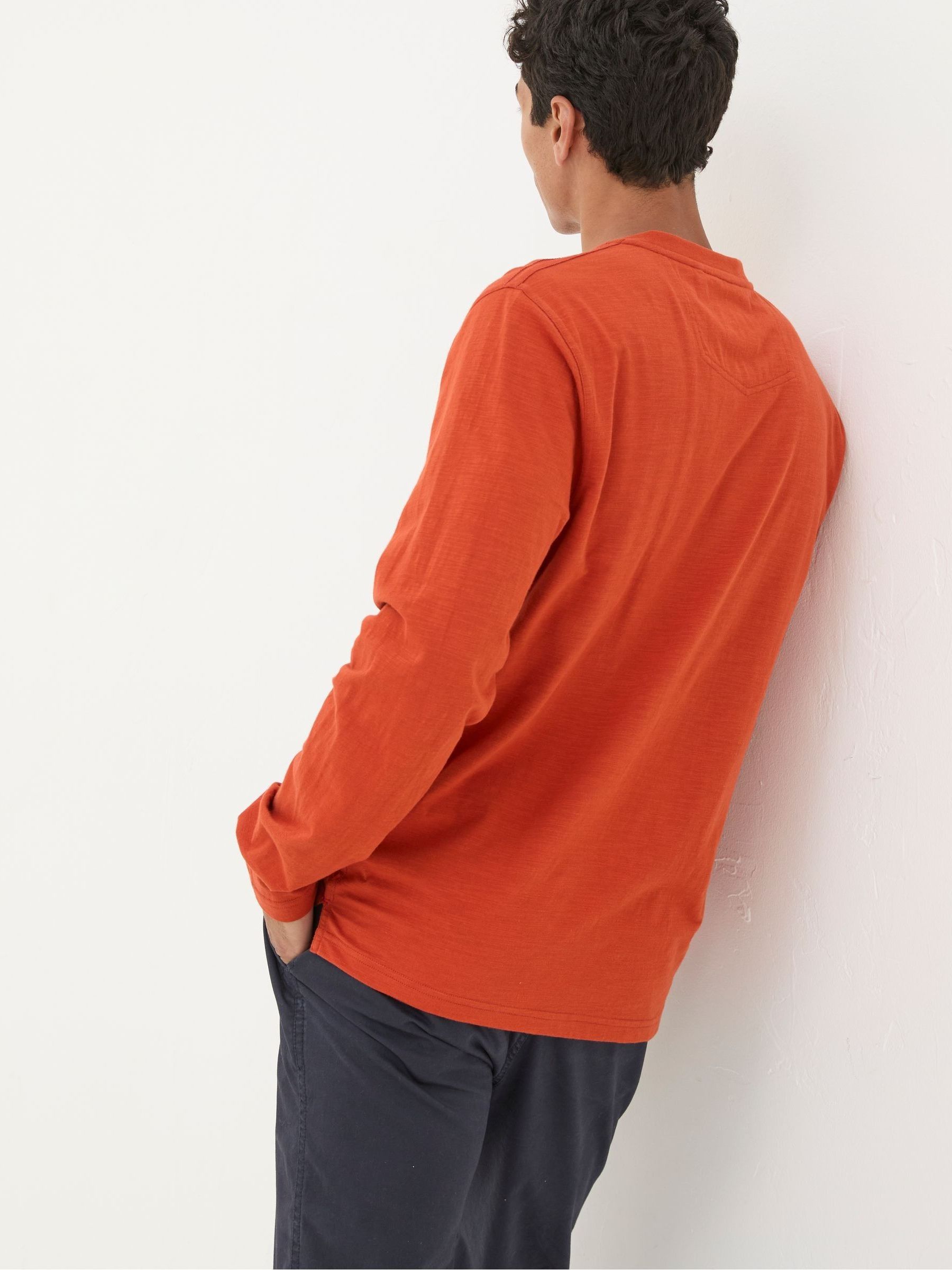 Burnt Orange Woodside Slub Henley - Image 2 of 5
