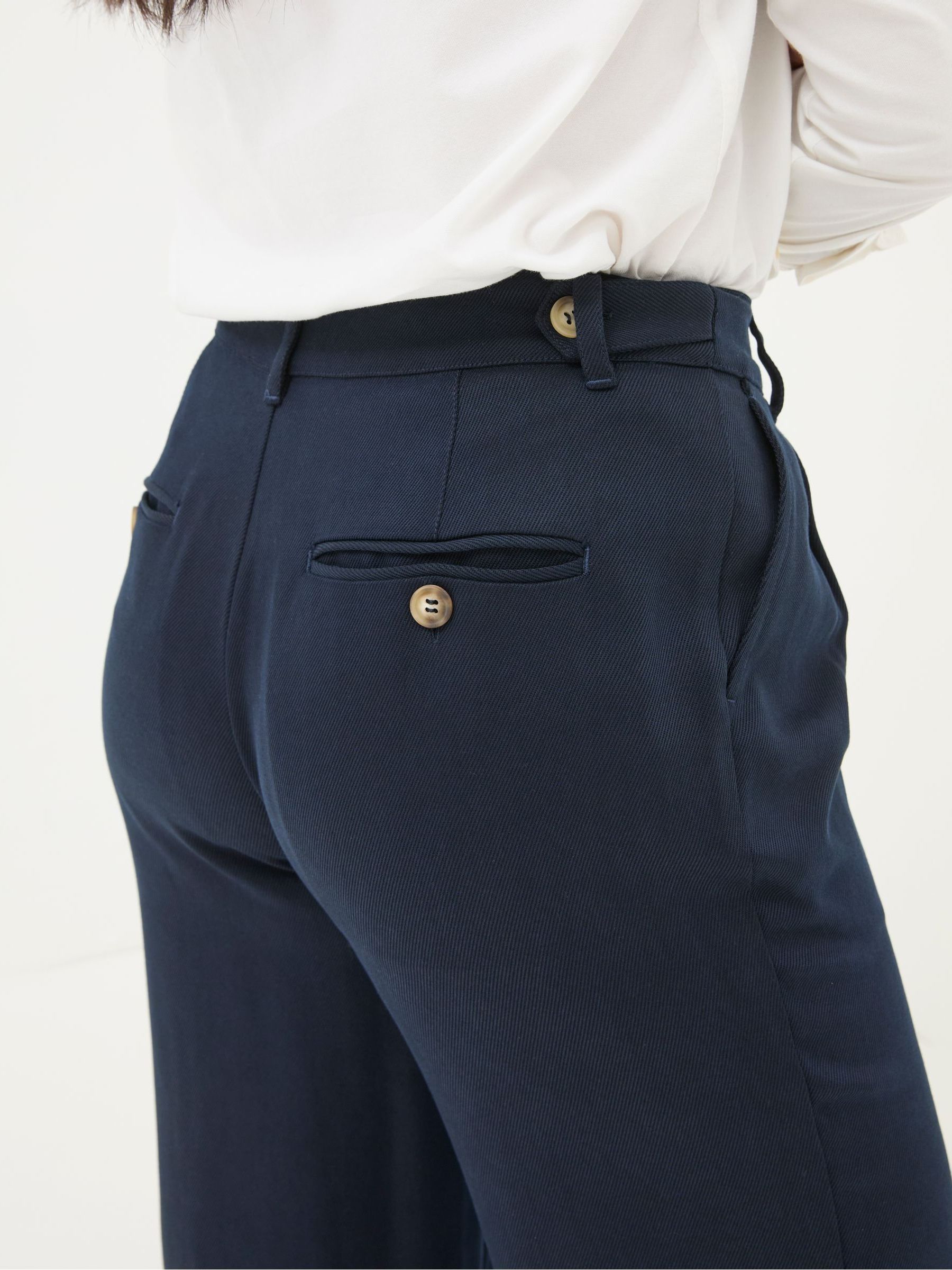 Navy Ginger Wide Leg Drape Trousers - Image 6 of 7