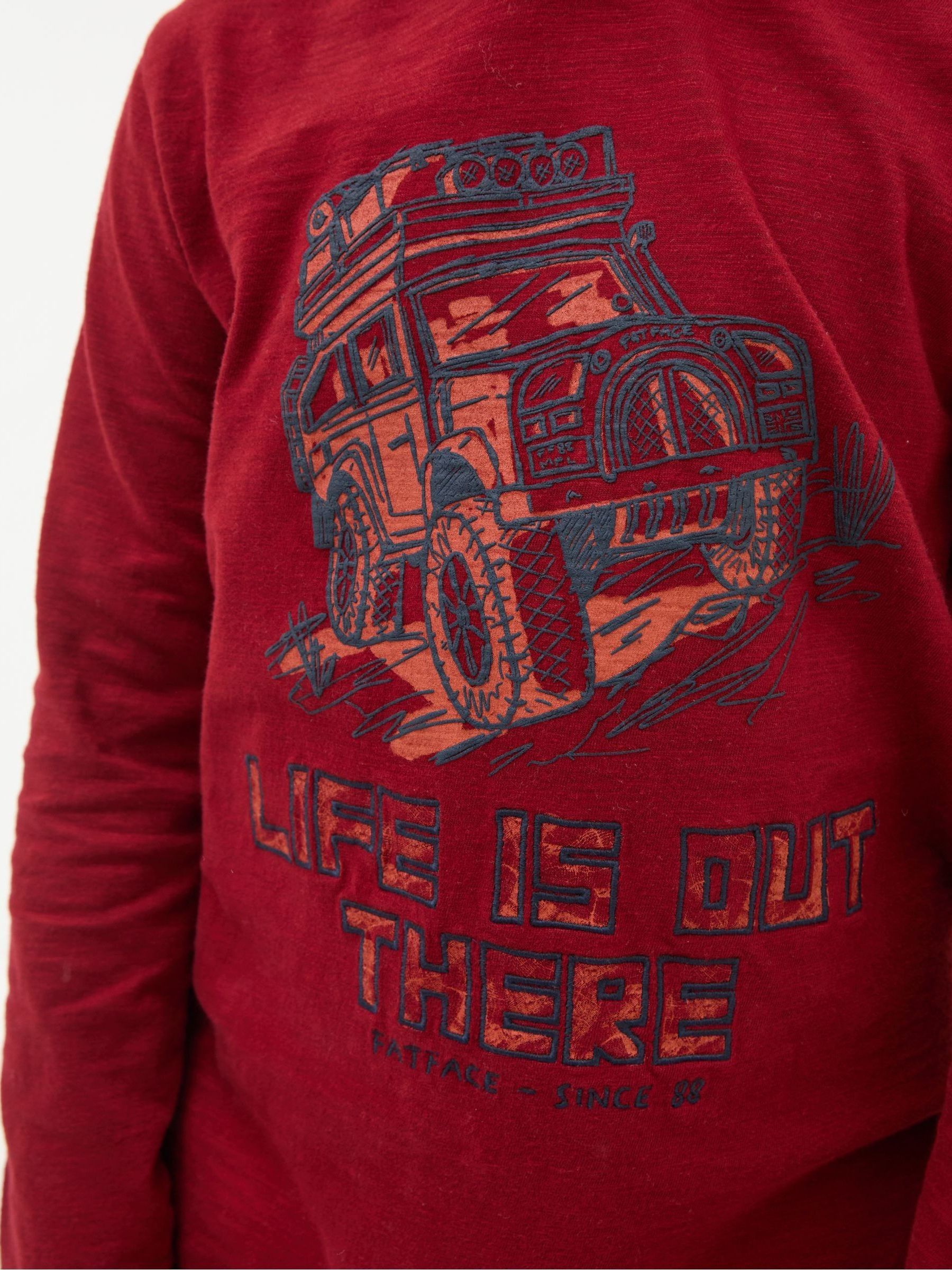 Red Hooded Graphic Long-Sleeve T-Shirt - Image 3 of 6