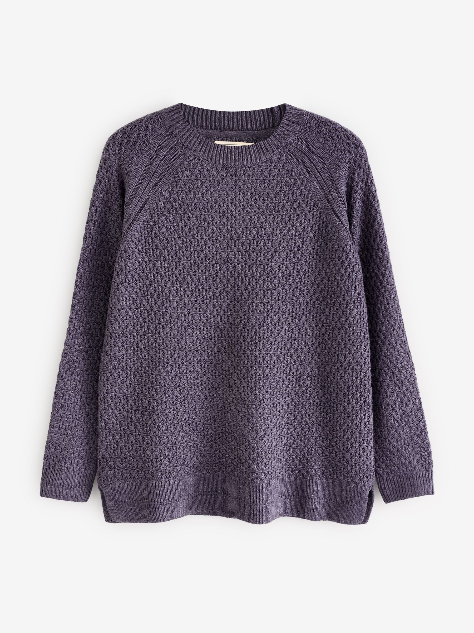 Ella Dark Purple Textured Jumper - Image 5 of 5