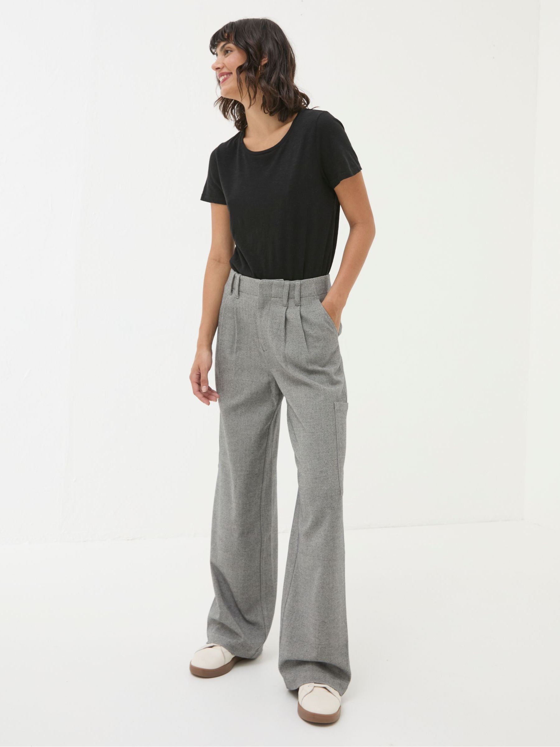 Wessex Grey Wide Leg Trousers - Image 1 of 6
