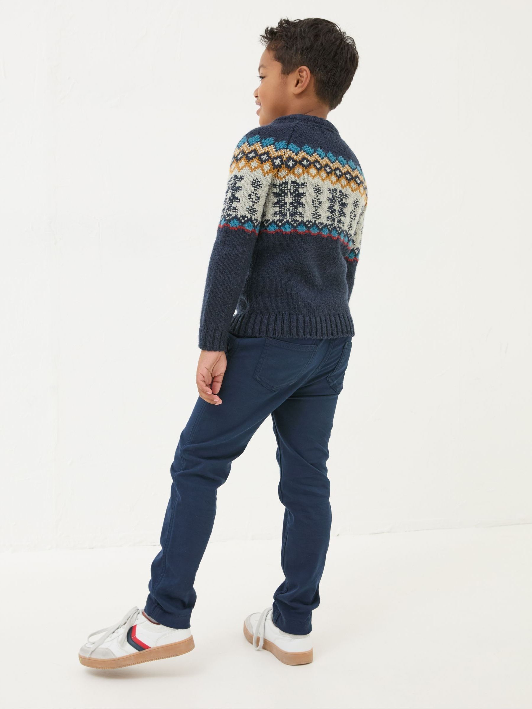 Sam Navy Blue Smart Pull-On Trousers - Image 2 of 5