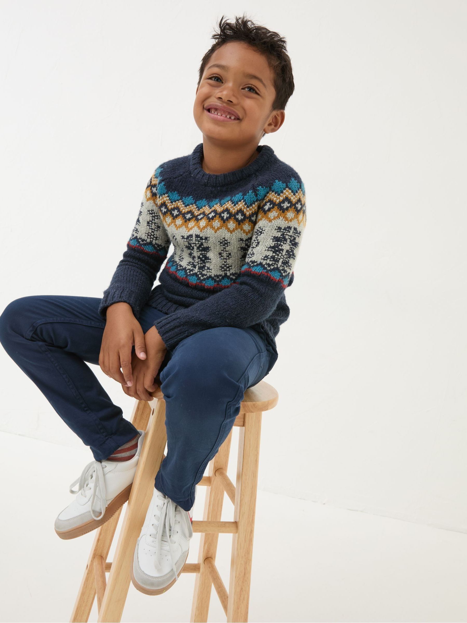 Sam Navy Blue Smart Pull-On Trousers - Image 3 of 5