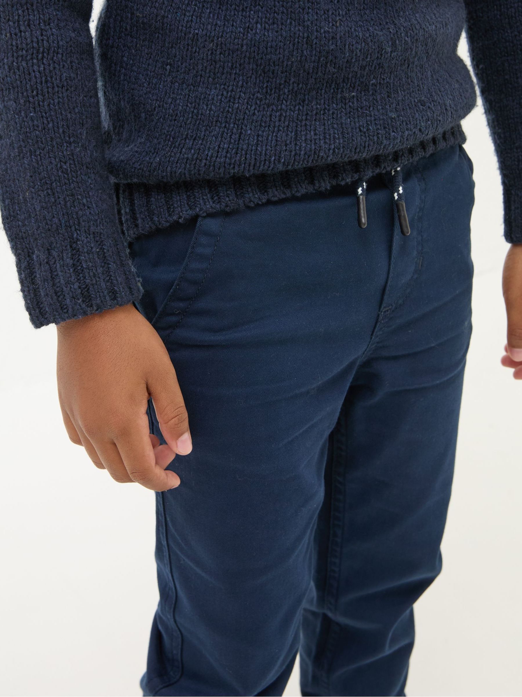 Sam Navy Blue Smart Pull-On Trousers - Image 4 of 5