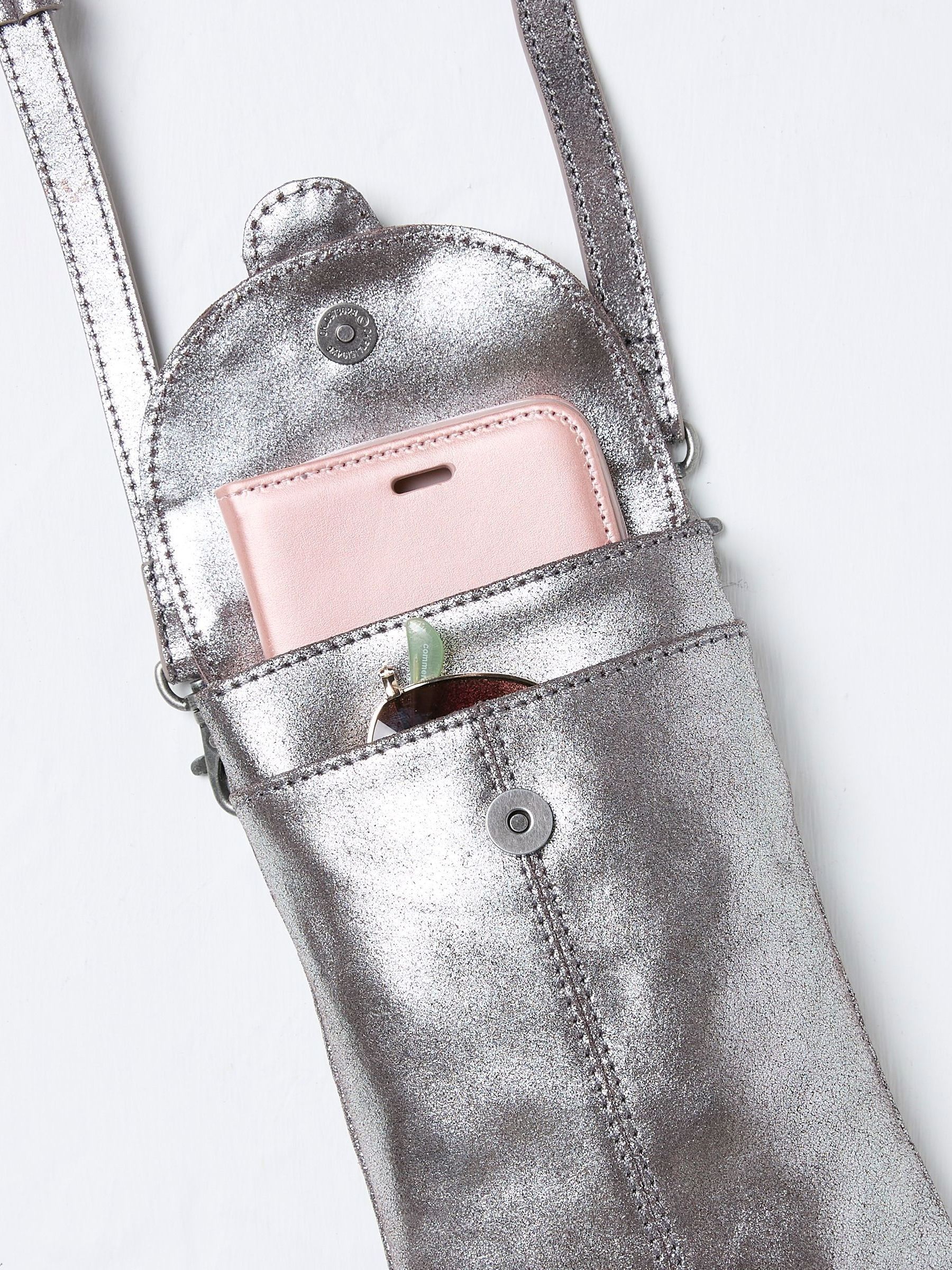 Clara Silver Phone Bag - Image 2 of 4 Clara Silver Phone Bag - Image 2 of 4