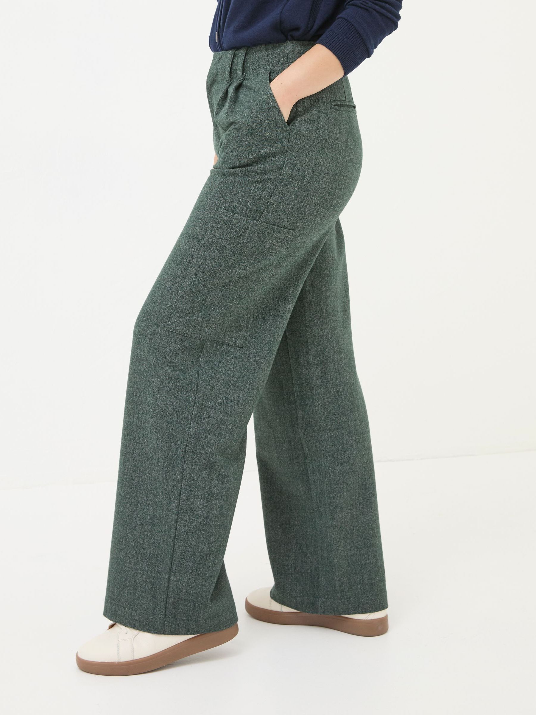 Wessex Dark Green Wide Leg Trousers - Image 2 of 5