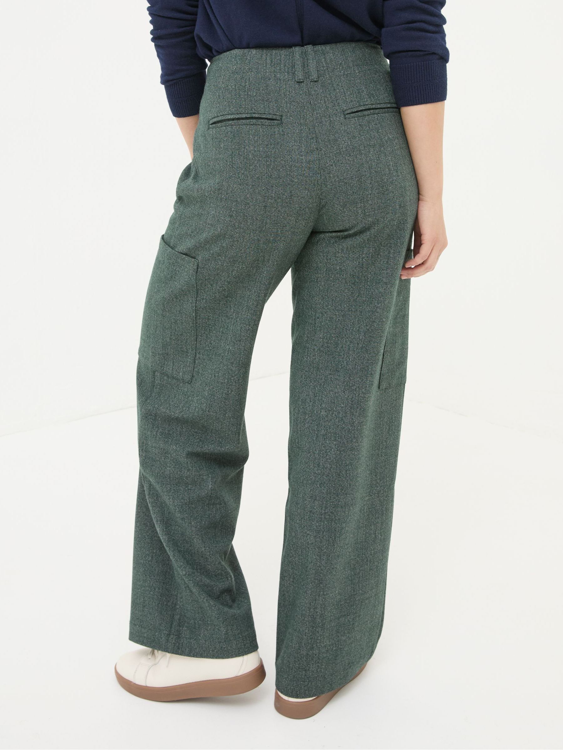 Wessex Dark Green Wide Leg Trousers - Image 3 of 5