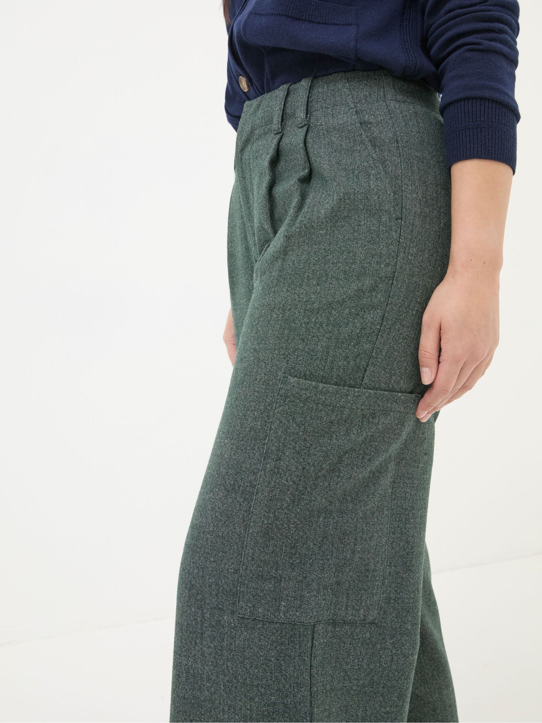 Wessex Dark Green Wide Leg Trousers - Image 4 of 5