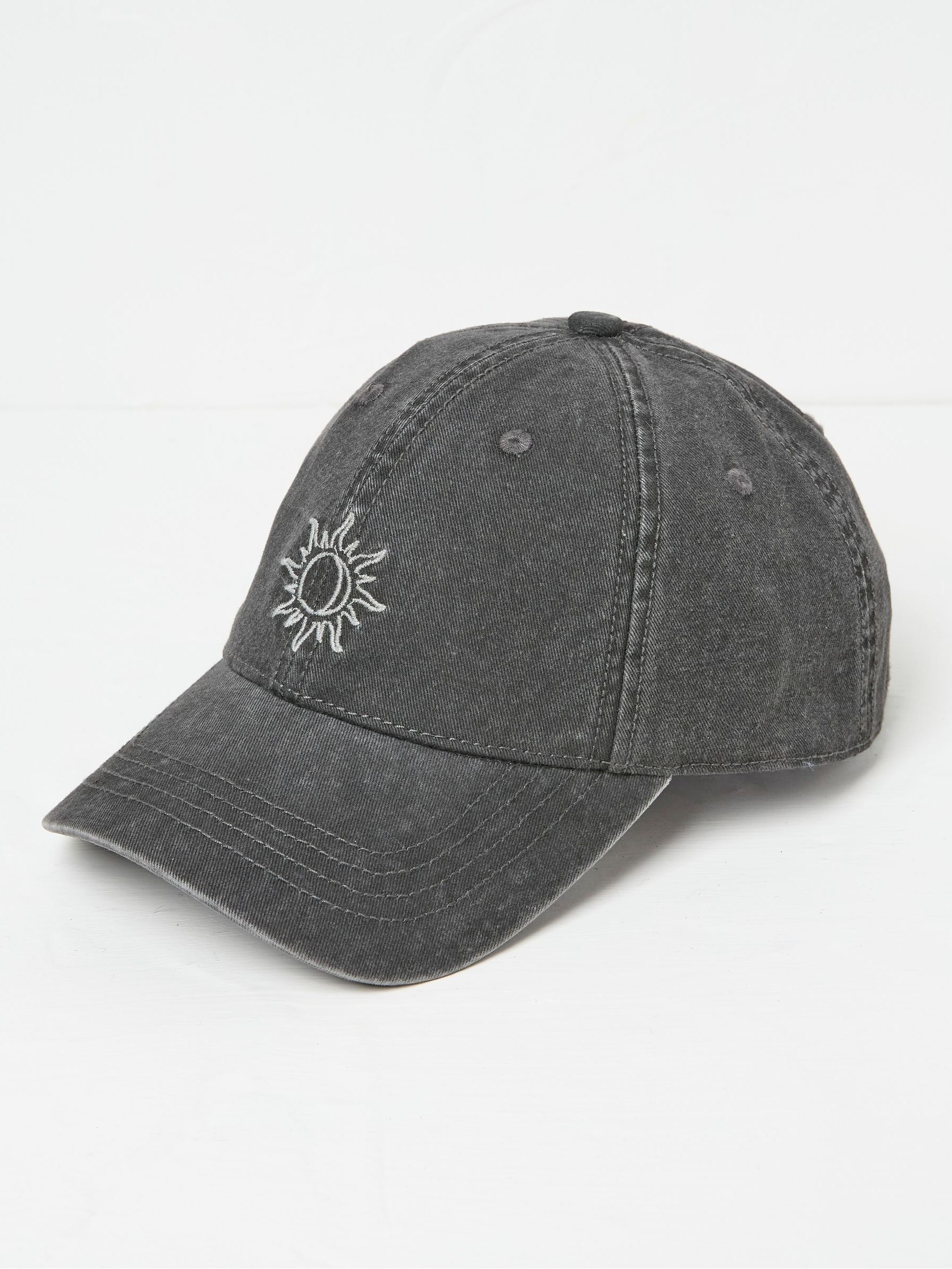 Charcoal Grey Embroidered Sun Cap - Image 1 of 4