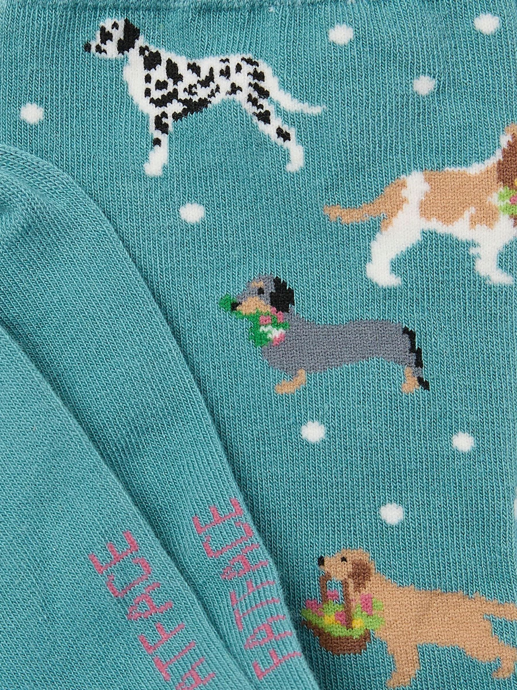 Green Dog Flower Womens Socks 1 Pack (size 4-7) - Image 2 of 2