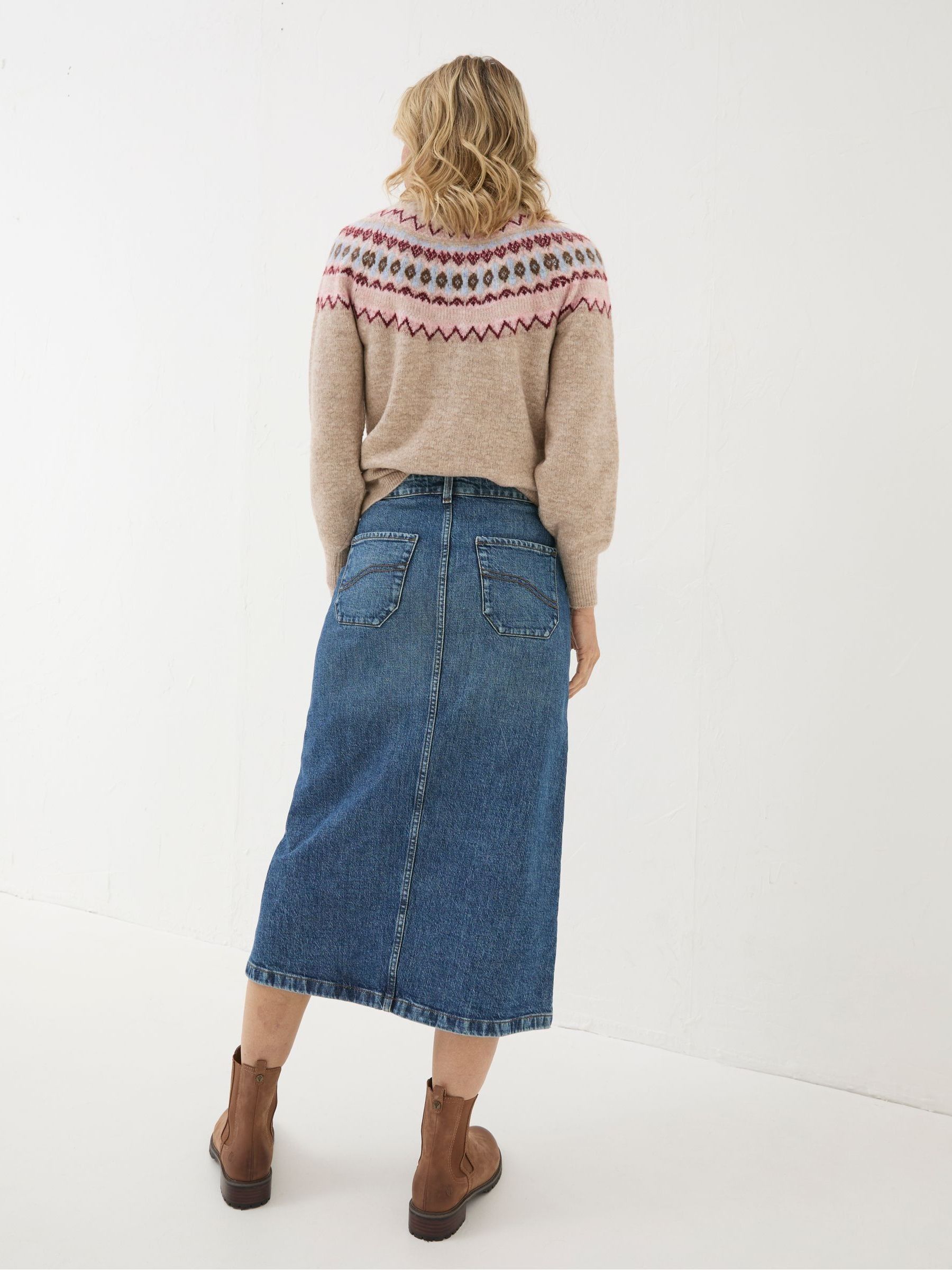 Darna Blue Denim Midi Skirt - Image 3 of 6