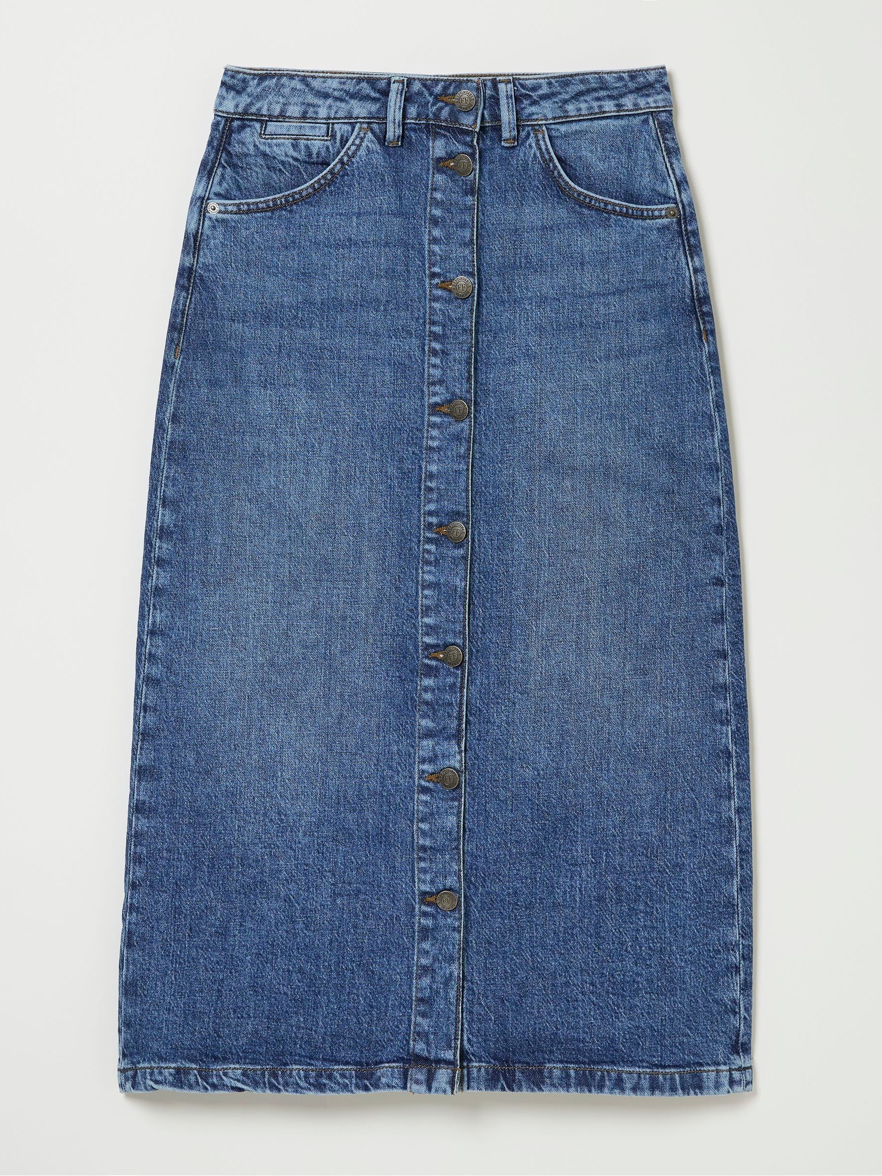 Darna Blue Denim Midi Skirt - Image 6 of 6