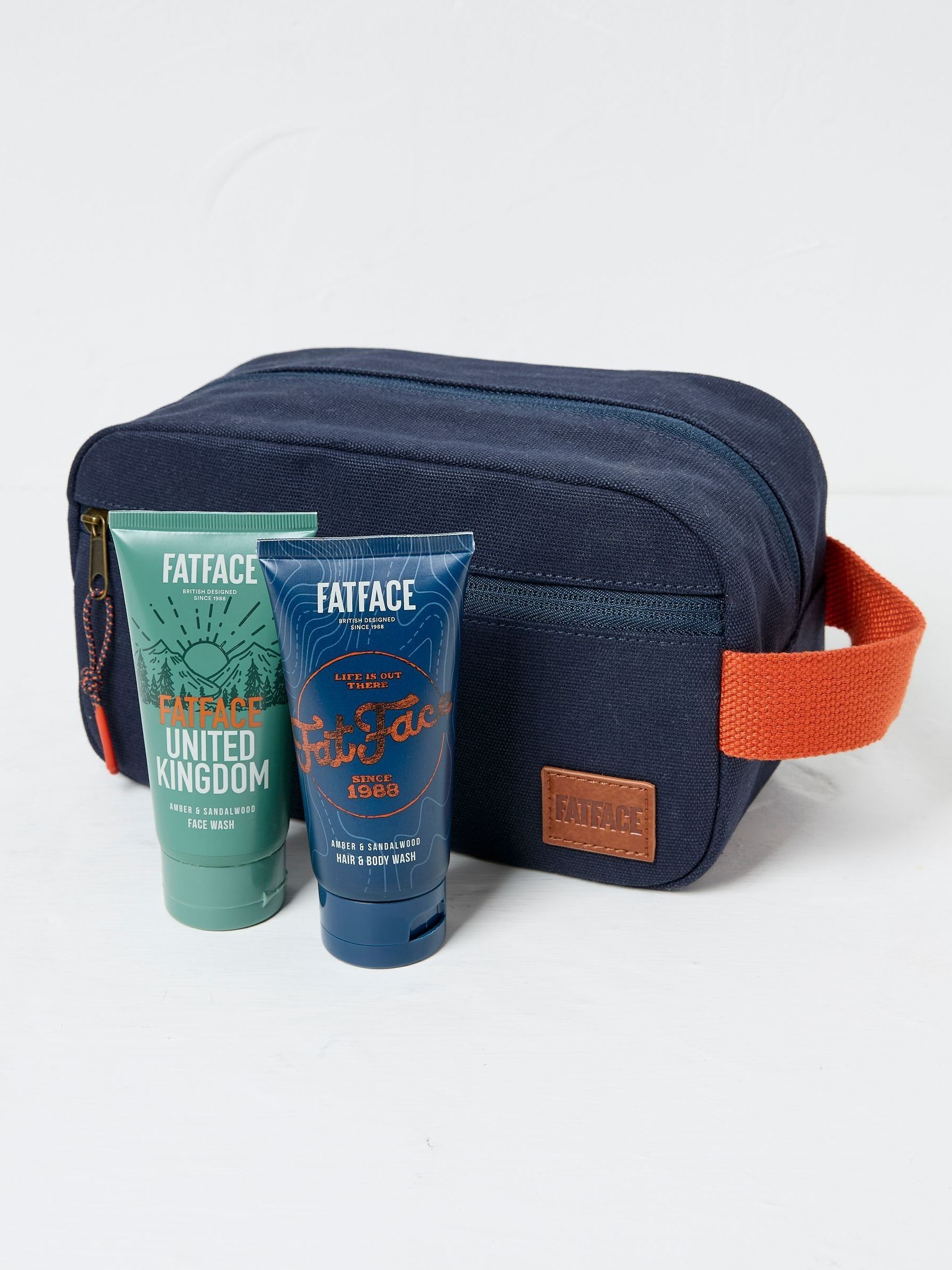 Blue 100% Cotton Wash Bag Gift Set - Image 1 of 2 Blue 100% Cotton Wash Bag Gift Set - Image 1 of 2