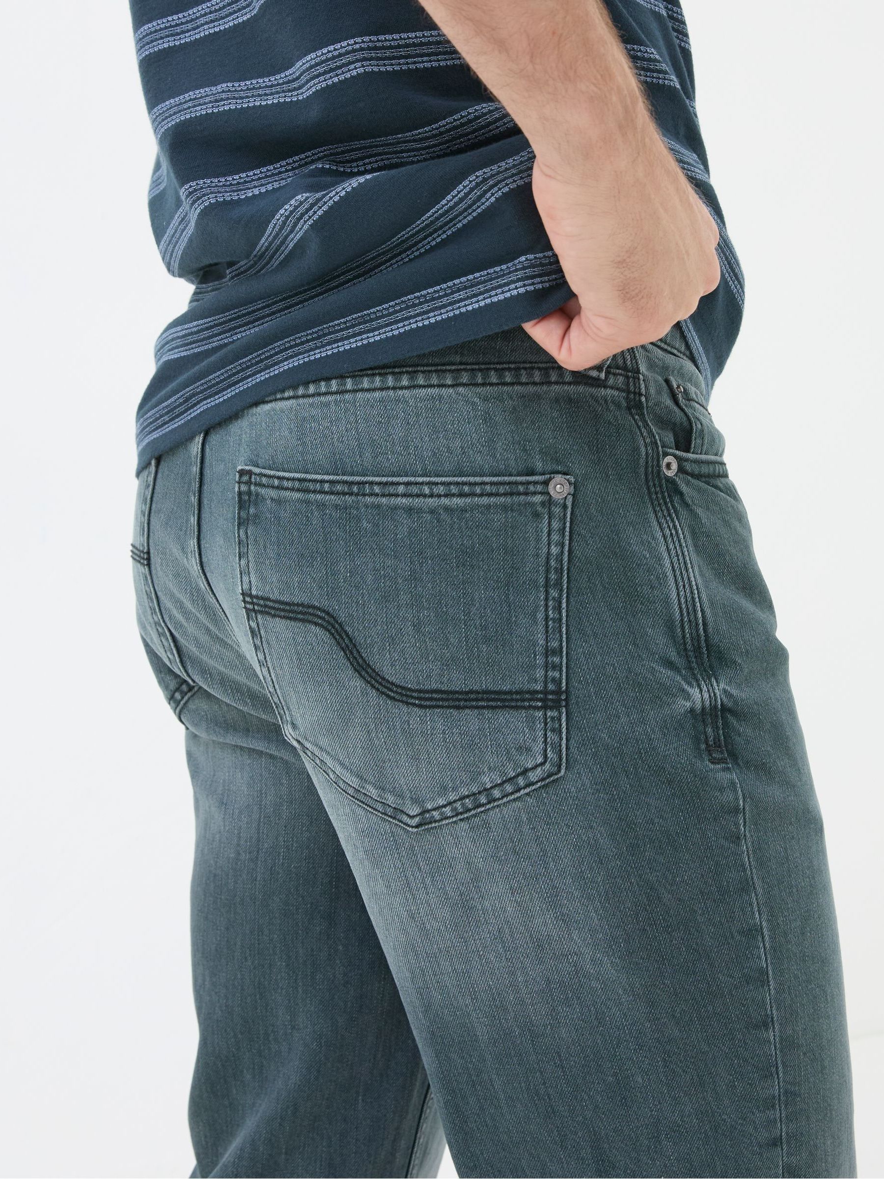 Dark Teal Blue Jeans - Image 5 of 5 Dark Teal Blue Jeans - Image 5 of 5