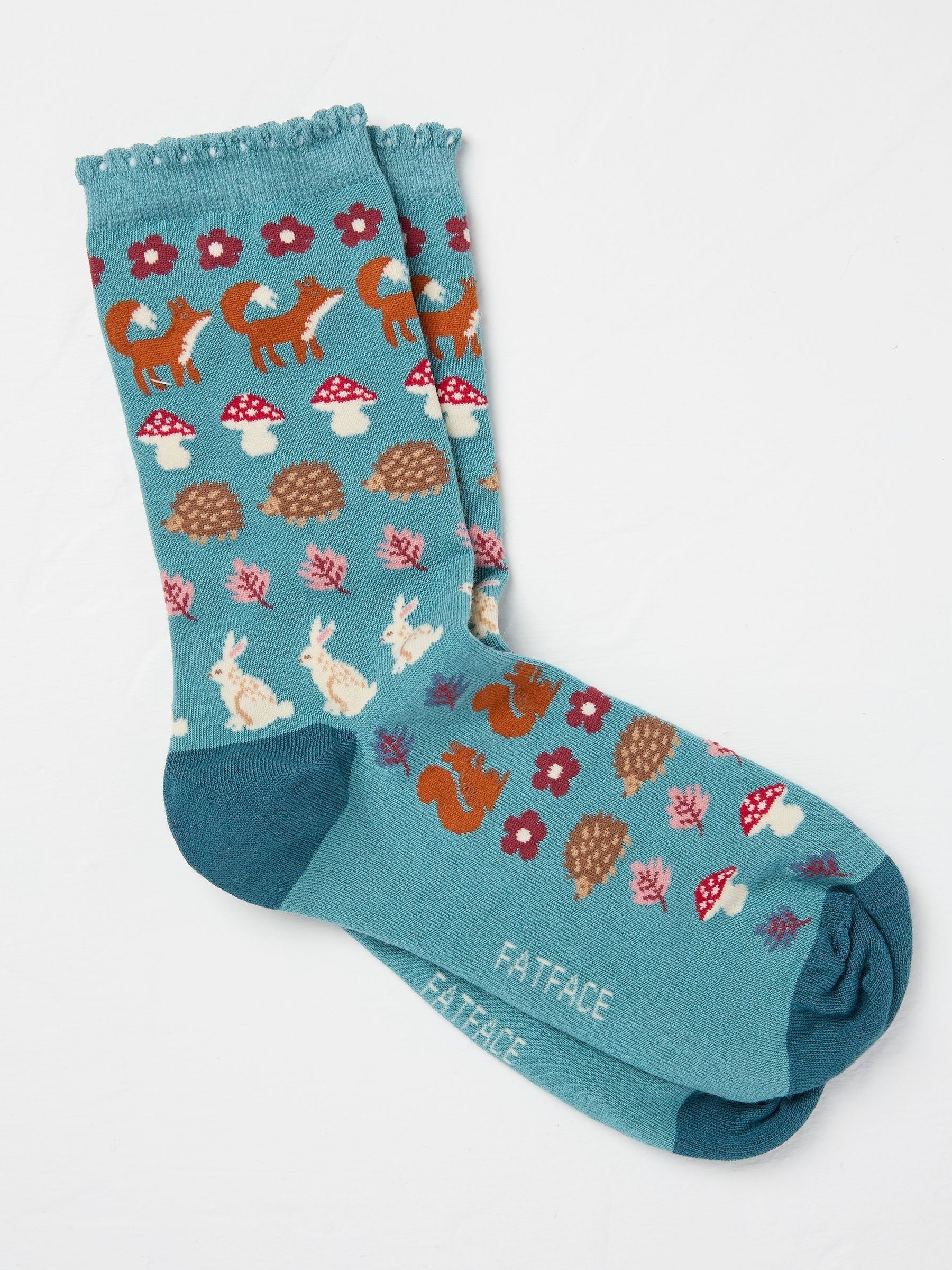 Green Woodland Womens Socks 1 Pack (size 4-7) - Image 1 of 2