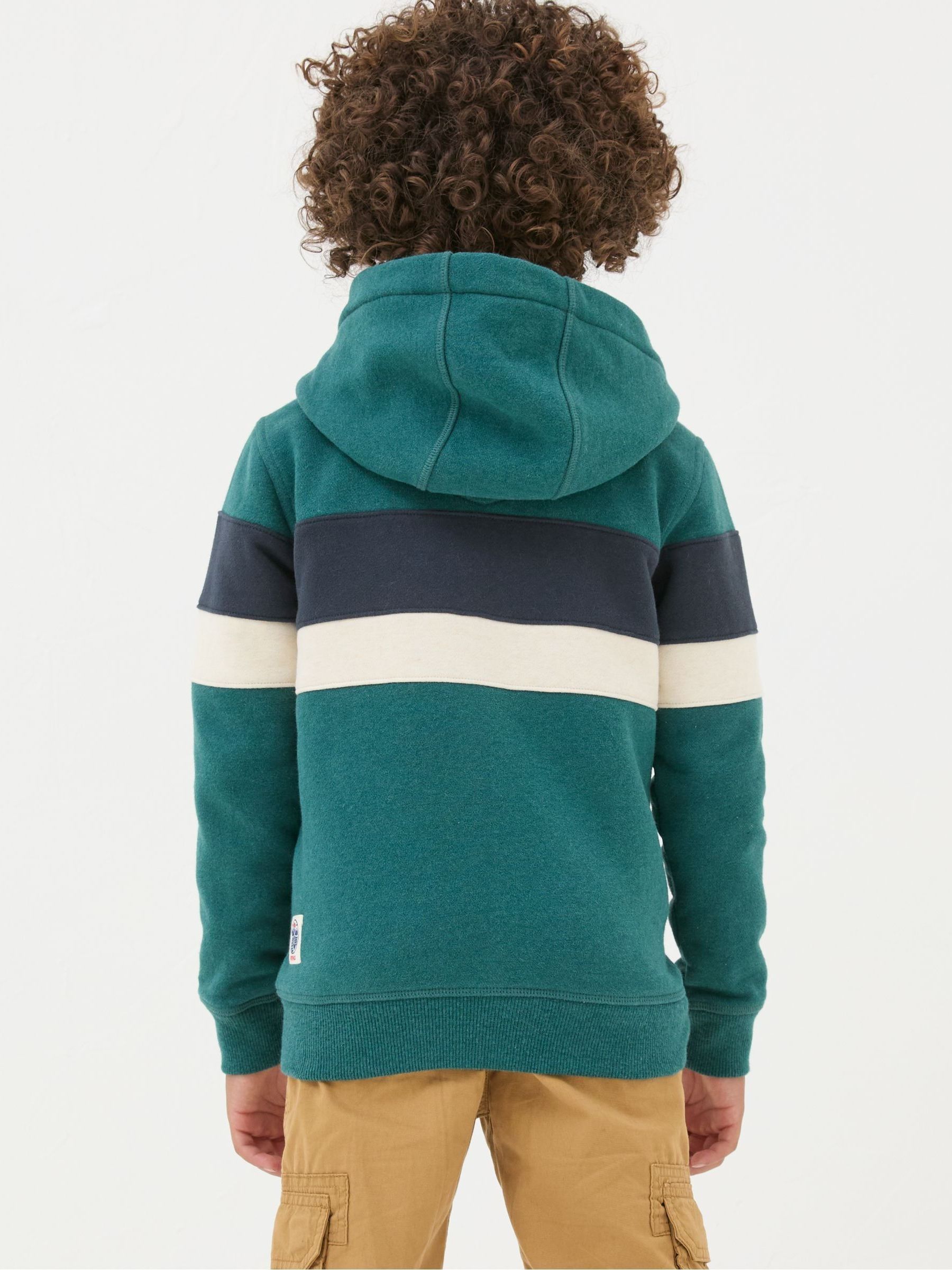 Colourblock Zip Thru Green Colourblock Zip Through Hoodie - Image 2 of 5 Colourblock Zip Thru Green Colourblock Zip Through Hoodie - Image 2 of 5