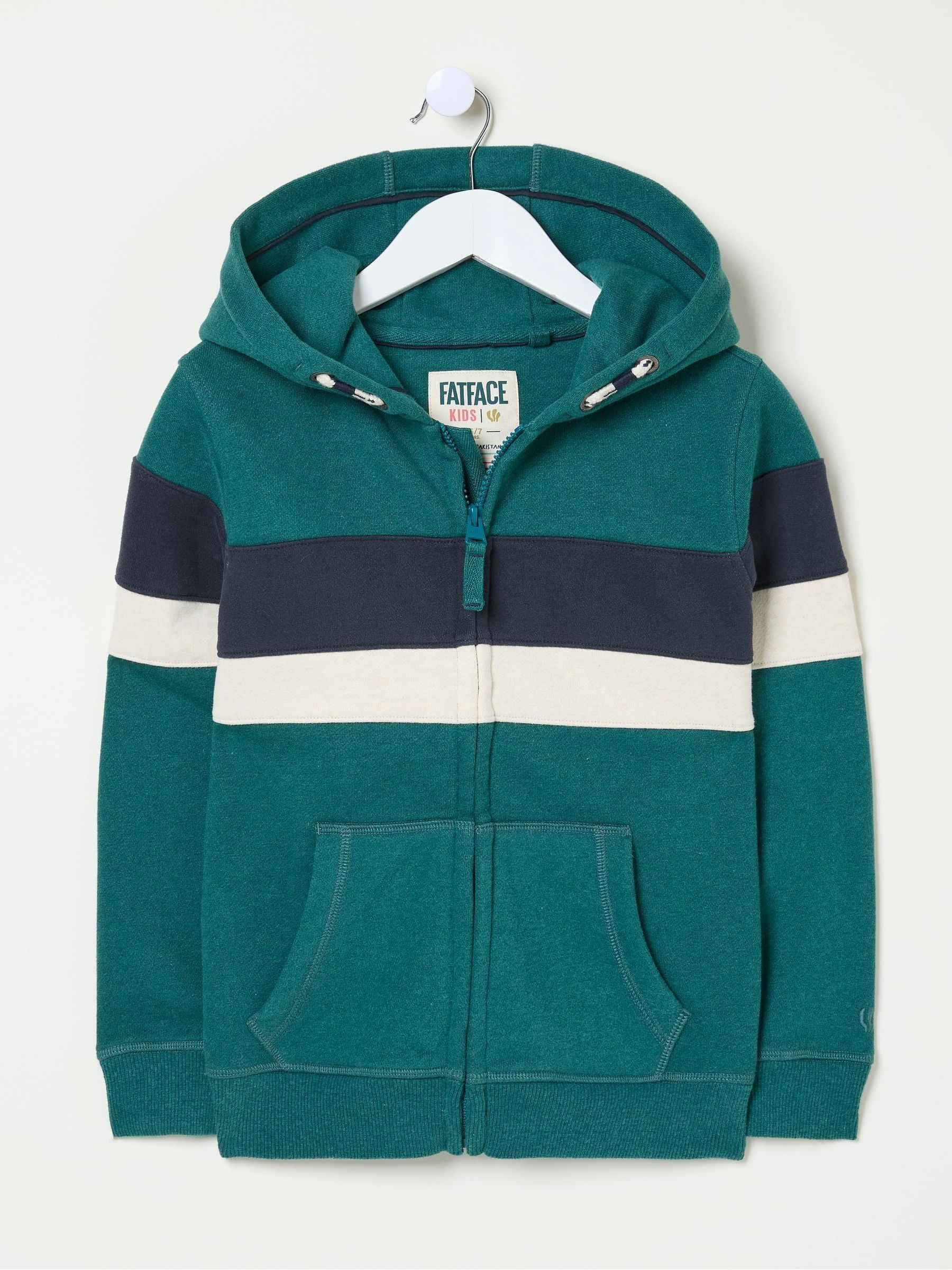 Colourblock Zip Thru Green Colourblock Zip Through Hoodie - Image 5 of 5 Colourblock Zip Thru Green Colourblock Zip Through Hoodie - Image 5 of 5