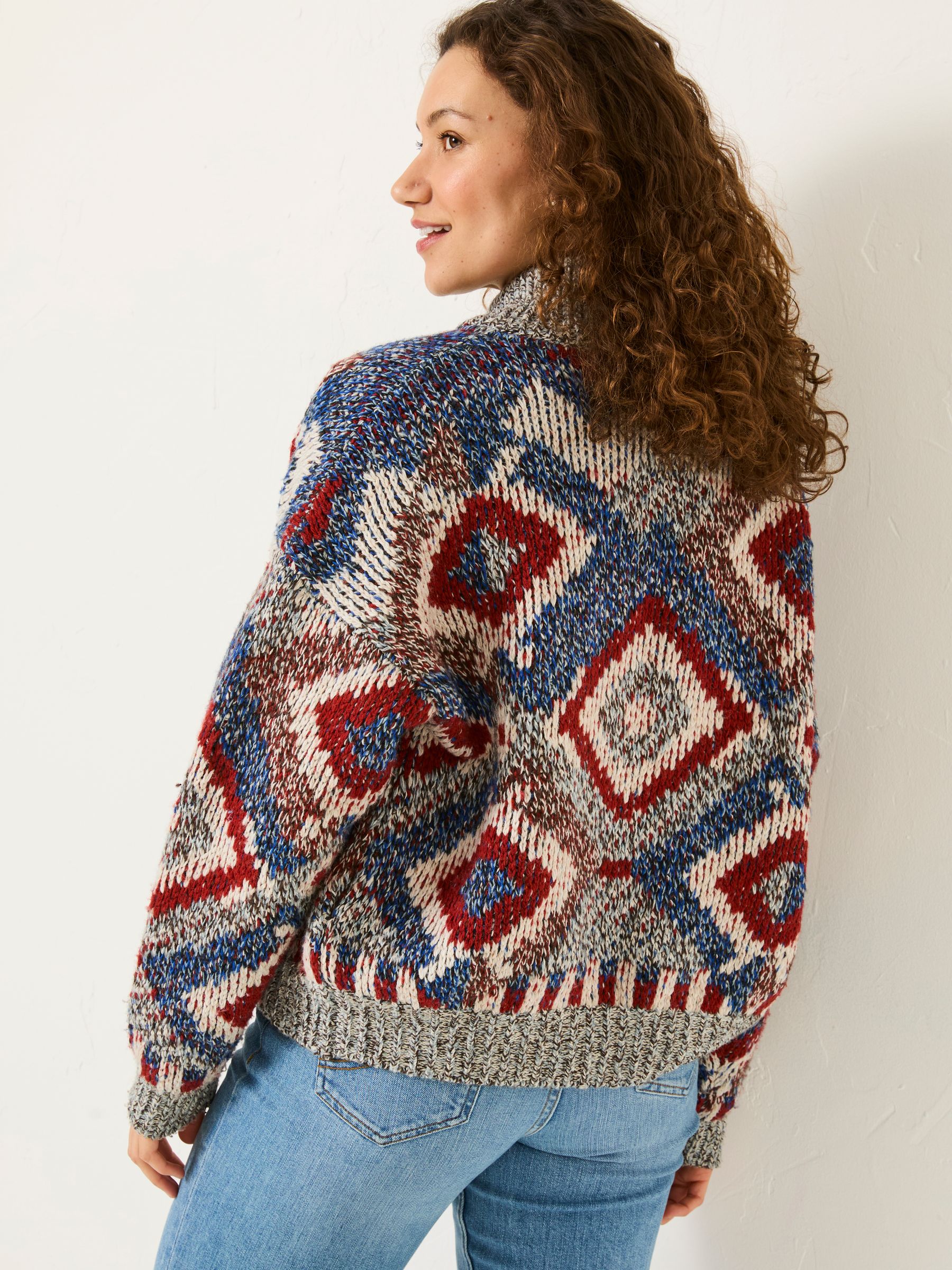 Multi Erin Knitted Zip Through Cardigan - Image 3 of 6