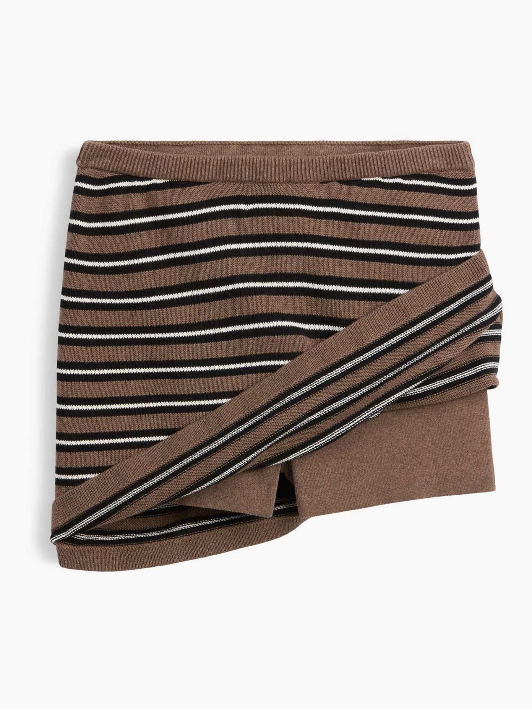 Brown Stripe Mini Knitted Skort - Image 1 of 2