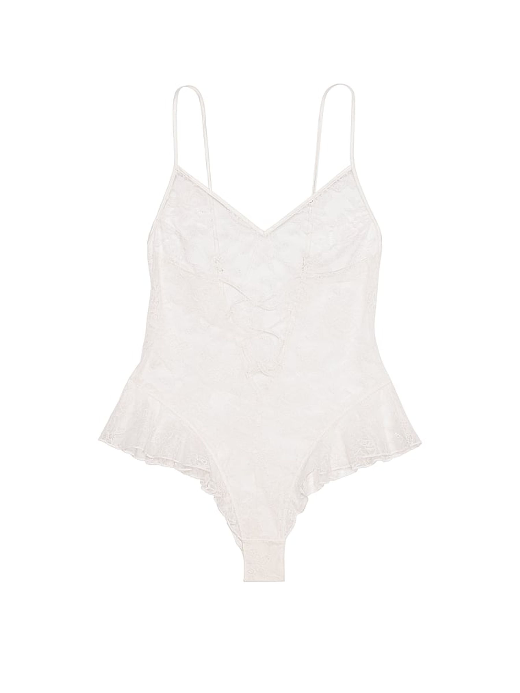 Coconut White Rose Lace Bodysuit - Image 3 of 3
