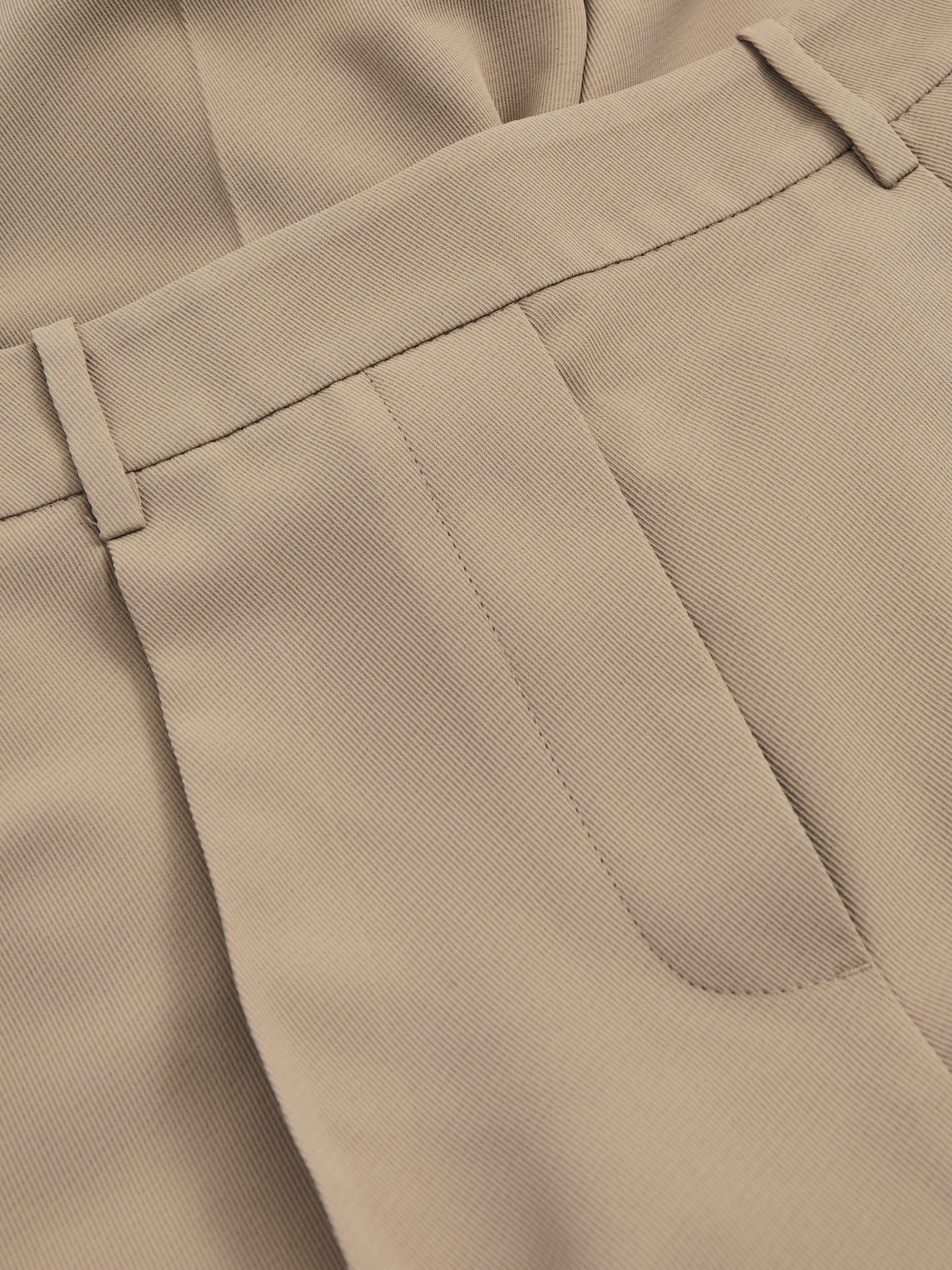 Petite Front Pleat Tapered Trousers in Mink Neutral - Image 5 of 6