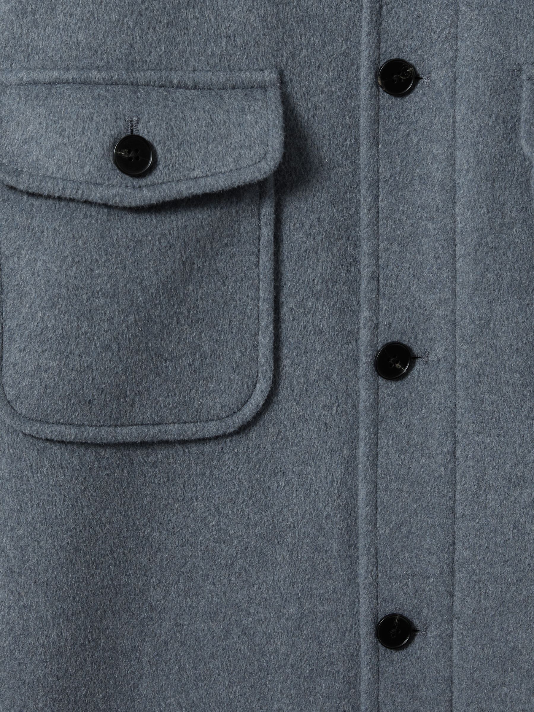 Wool-Blend Melton Overshirt in Airforce Blue - Image 6 of 6