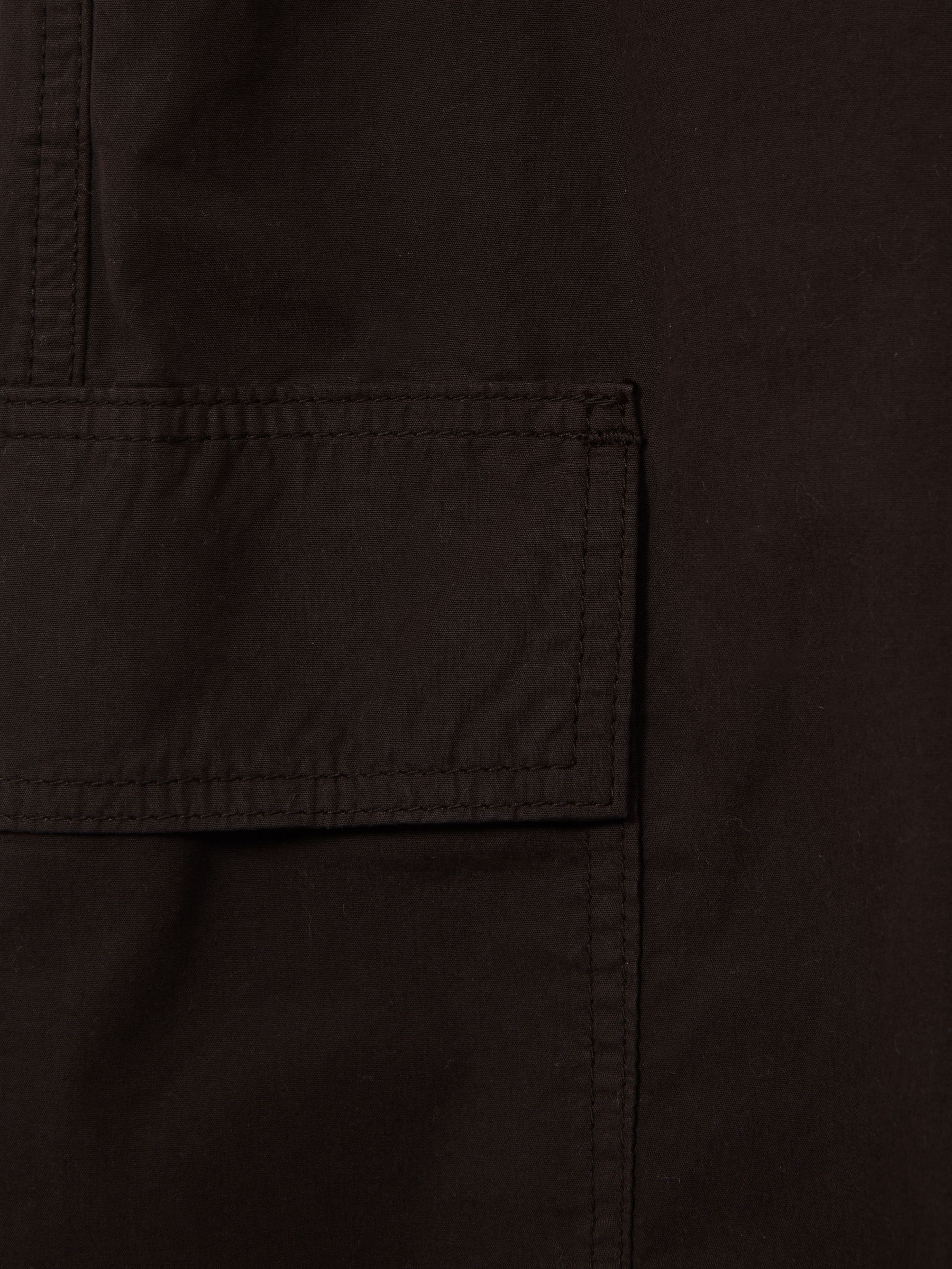 Tapered Drawstring Cotton Combat Trousers in Chocolate - Image 6 of 6